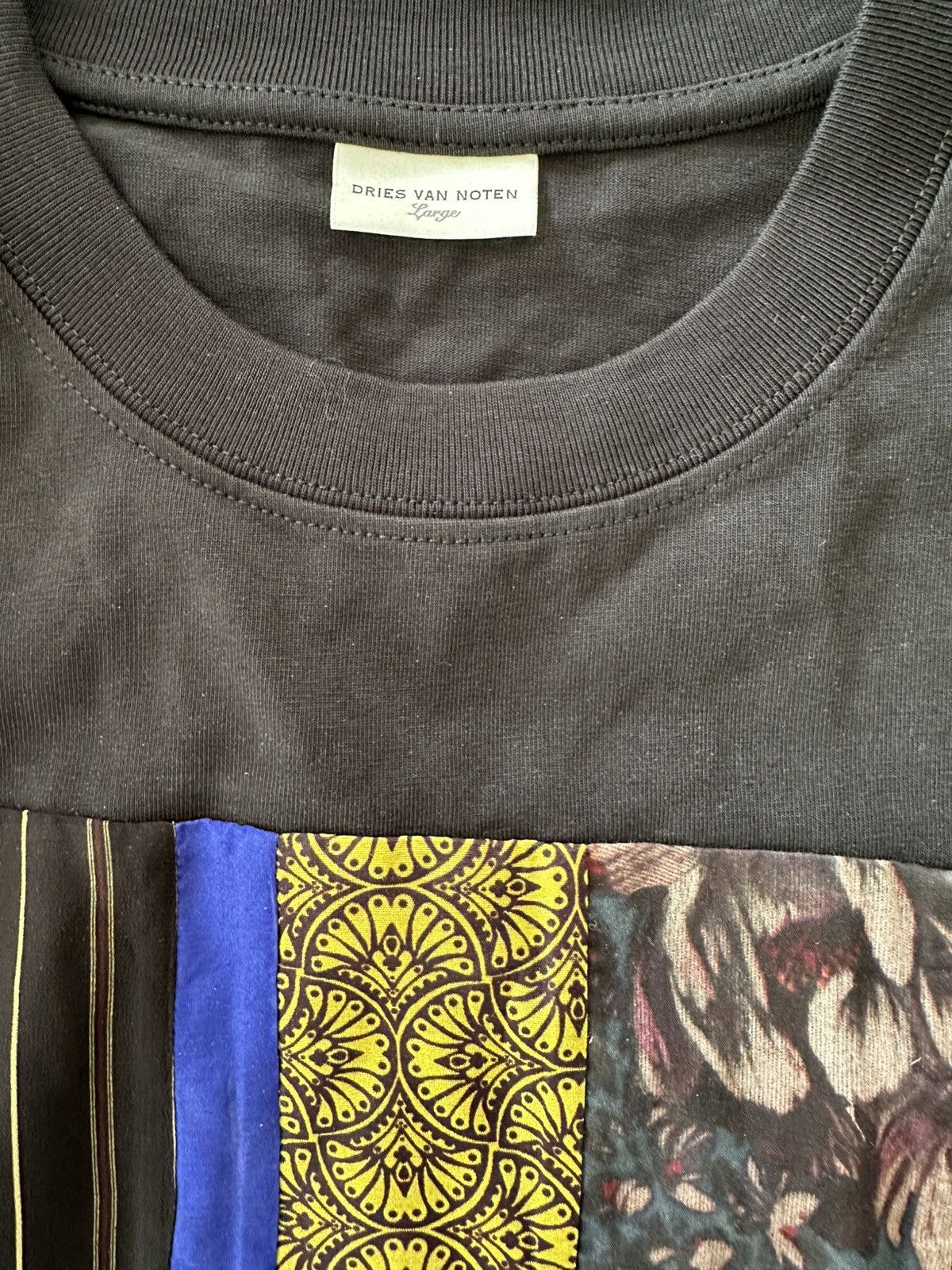 Dries Van Noten Dries Van Noten Black Paneled T-Shirt Size US L / EU 52-54 / 3 - 4 Thumbnail