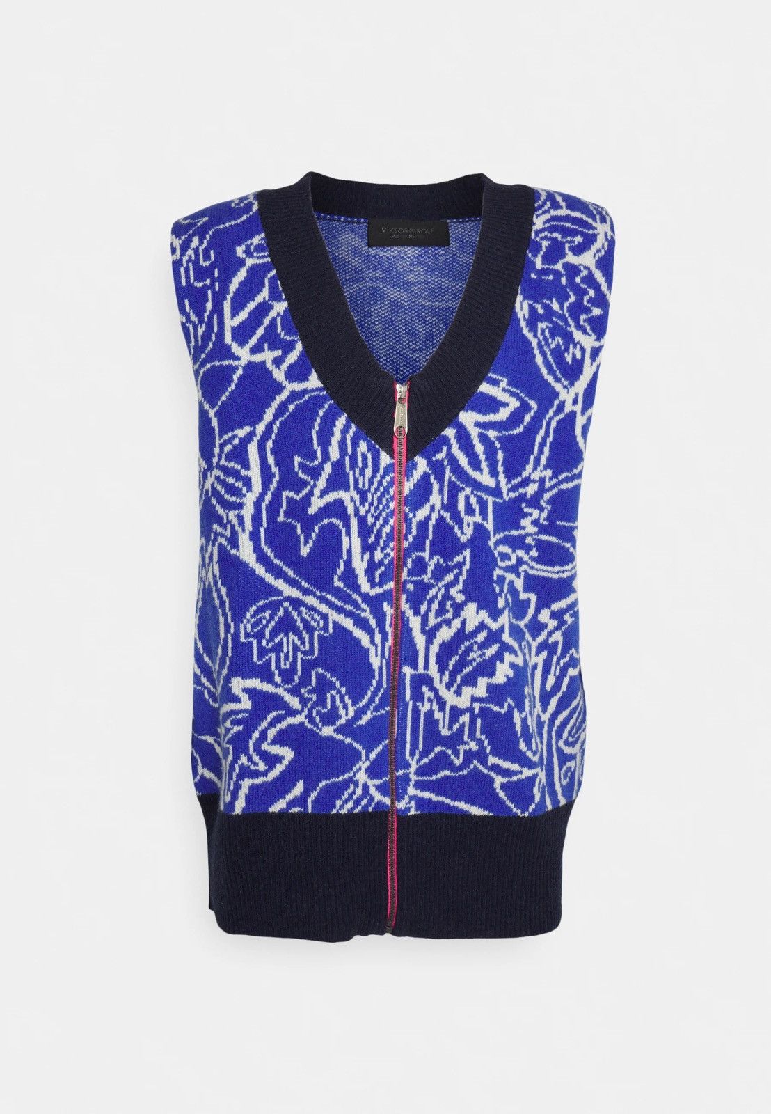 Viktor & Rolf !DS! SS23 Viktor & Rolf Jacquard Spencer Blue Knit Vest Size US M / EU 48-50 / 2 - 3 Thumbnail