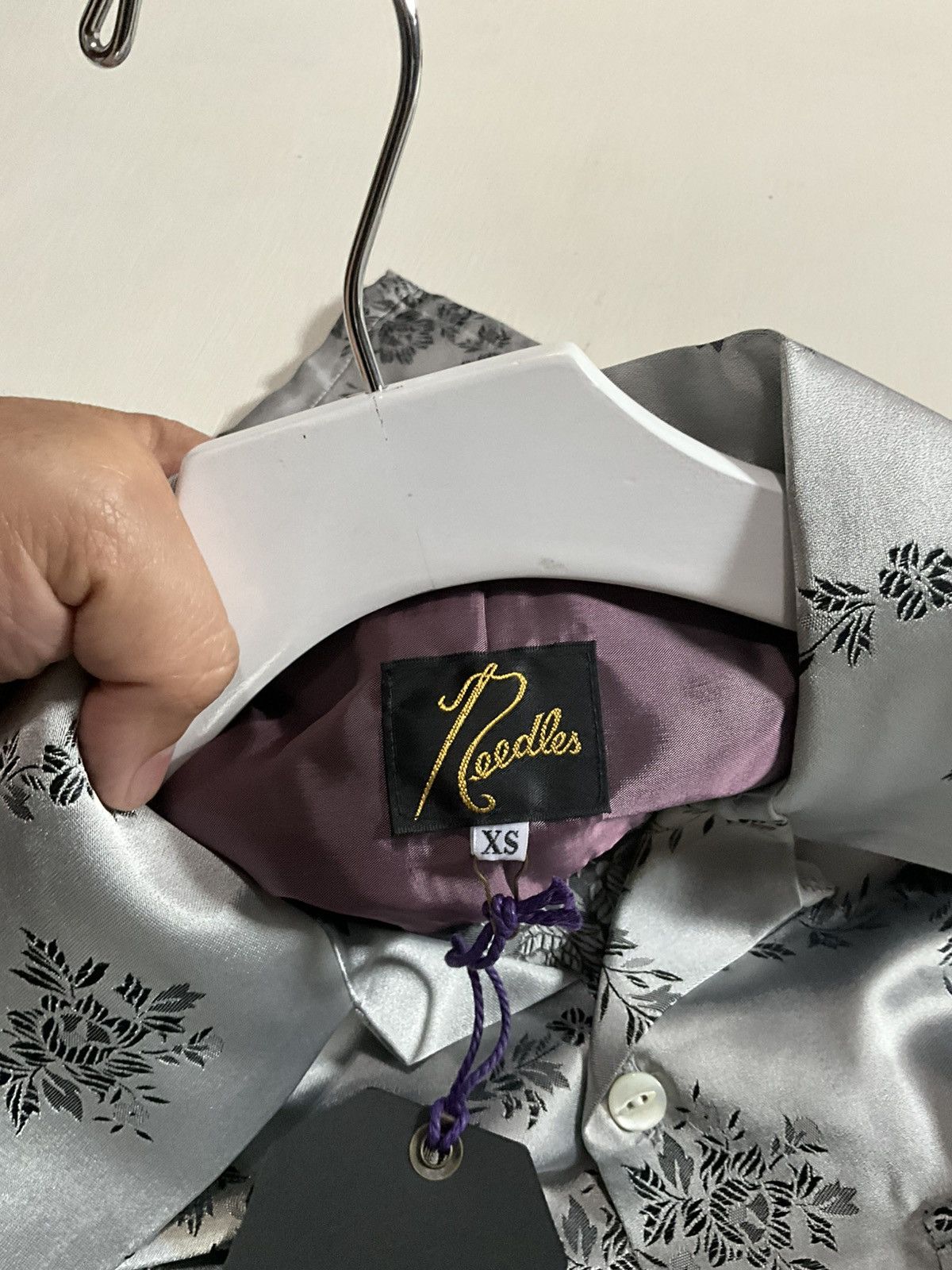 Needles Needles japan bowling floral silver oversized shirt Size US XS / EU 42 / 0 - 5 Thumbnail