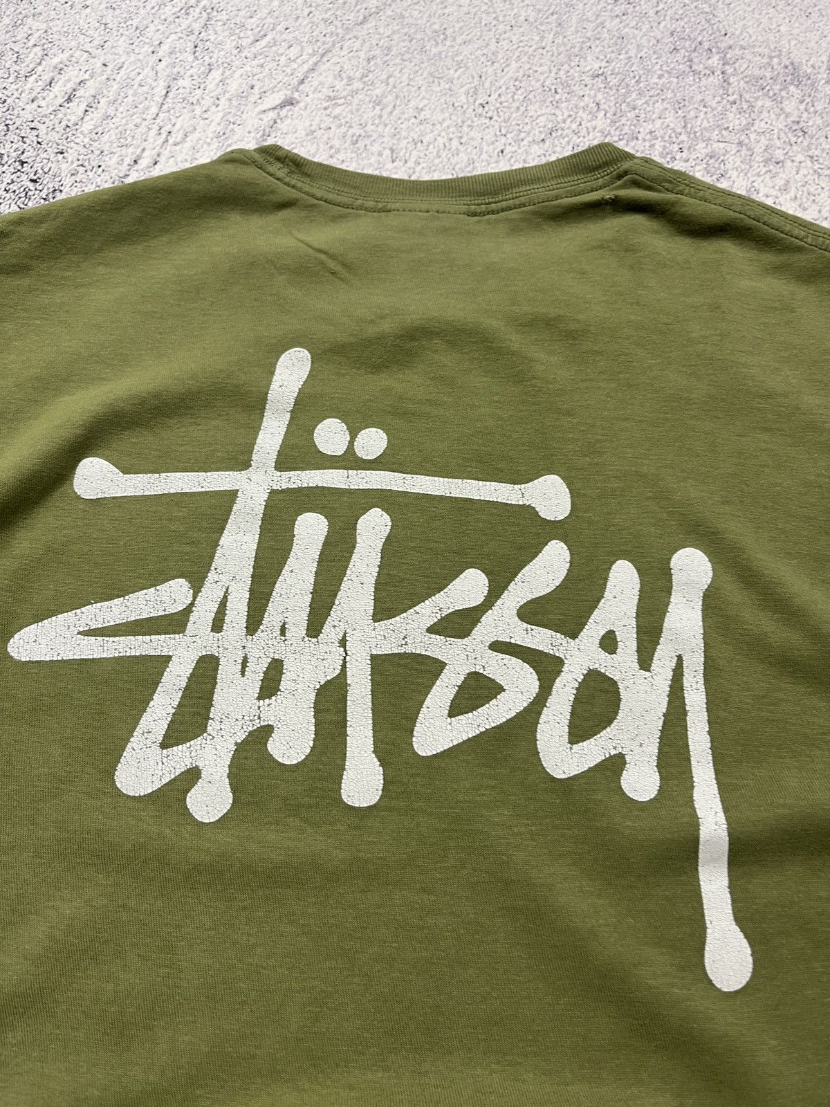Stussy × Vintage Stussy 00s Graphic Vintage Big Logo Green T-shirt Y2k Size US M / EU 48-50 / 2 - 5 Thumbnail