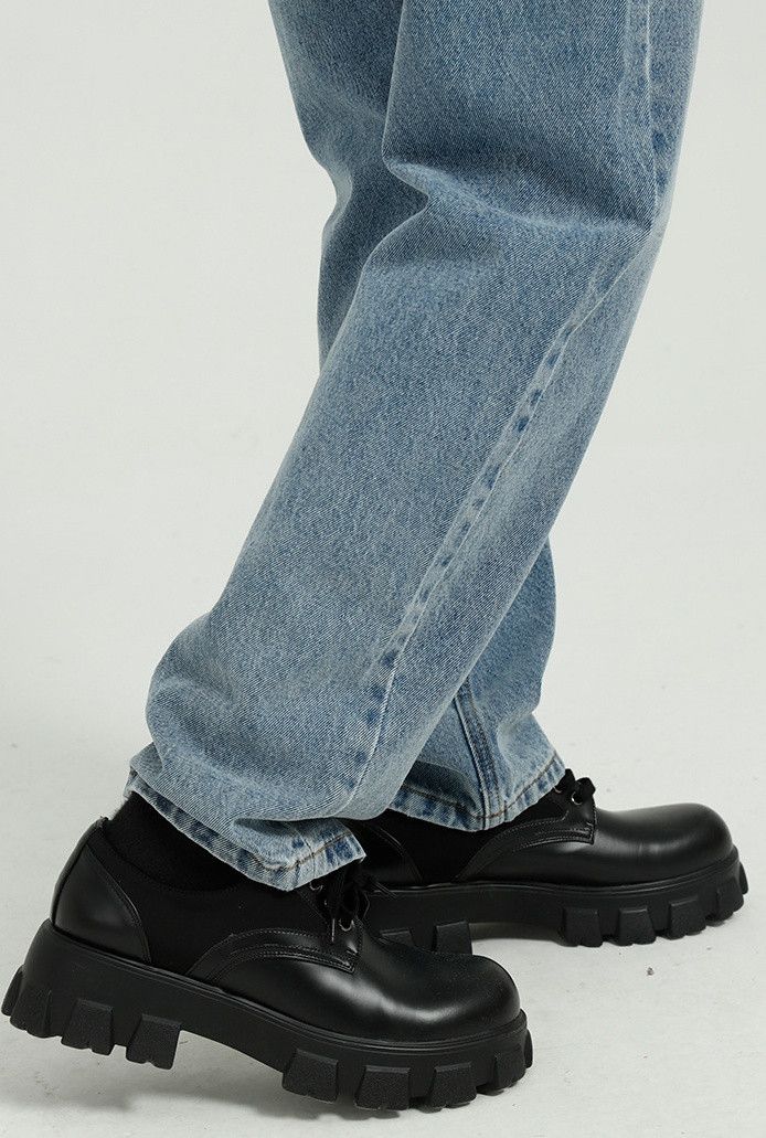 Designer × Japanese Brand Men's trendy loose simple washed jeans Size US 32 / EU 48 - 4 Thumbnail