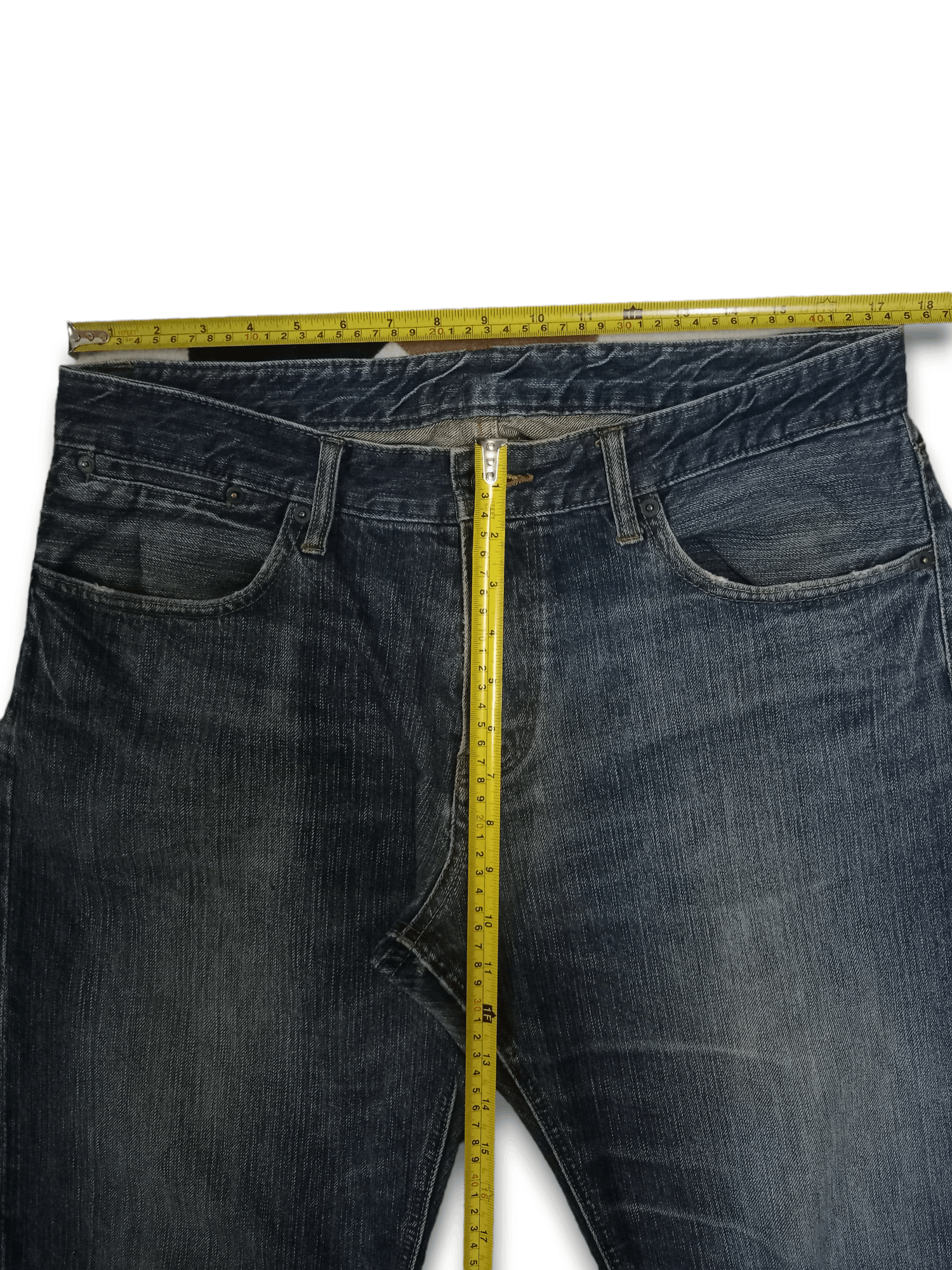 Japanese Brand Vintage Japanese Brand Blue Wash Distressed Baggy Jeans Size US 35 - 10 Thumbnail