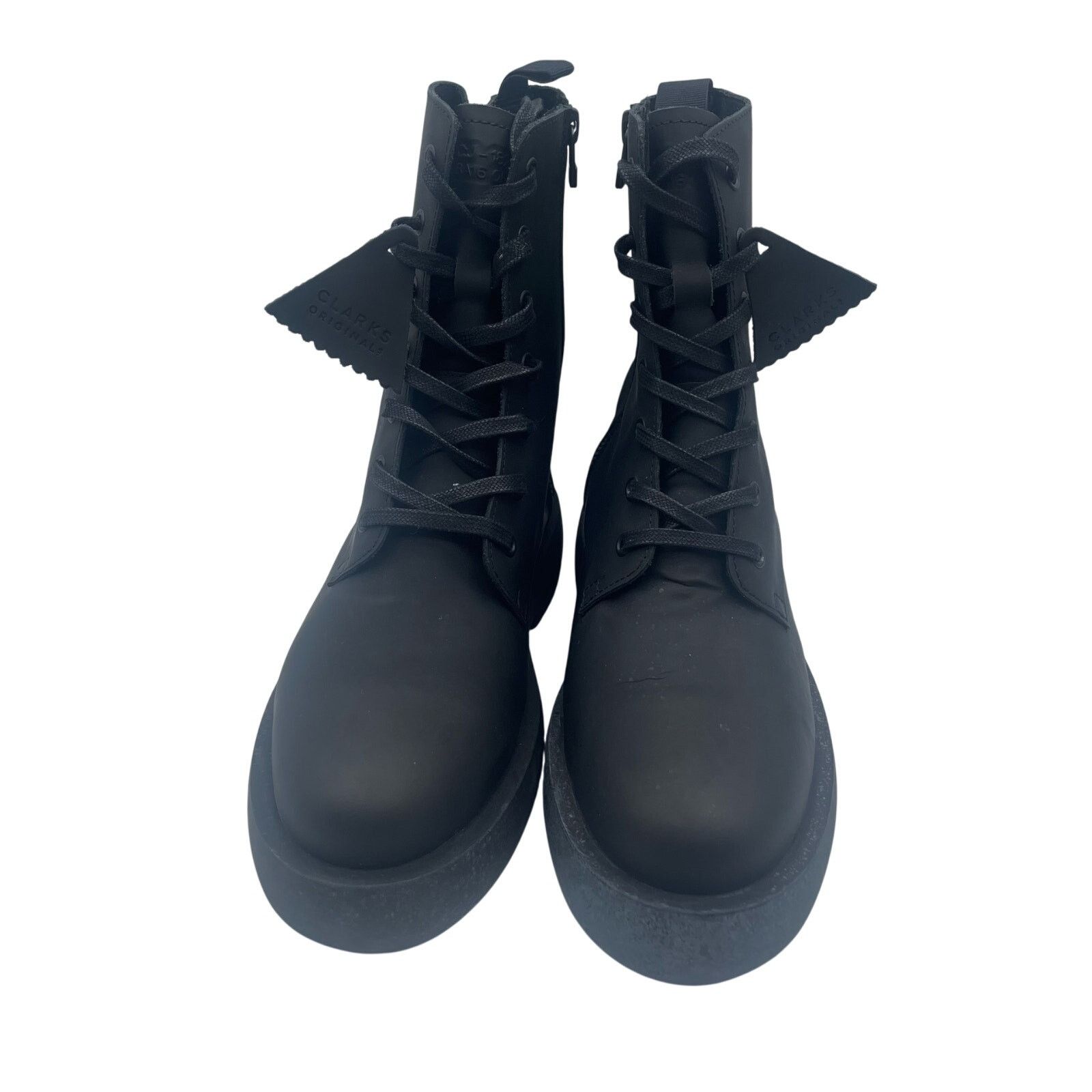 Clarks Clarks Portugal Black Leather Lace Up Tall Boots Womens 7.5 Size US 7.5 / IT 37.5 - 3 Thumbnail