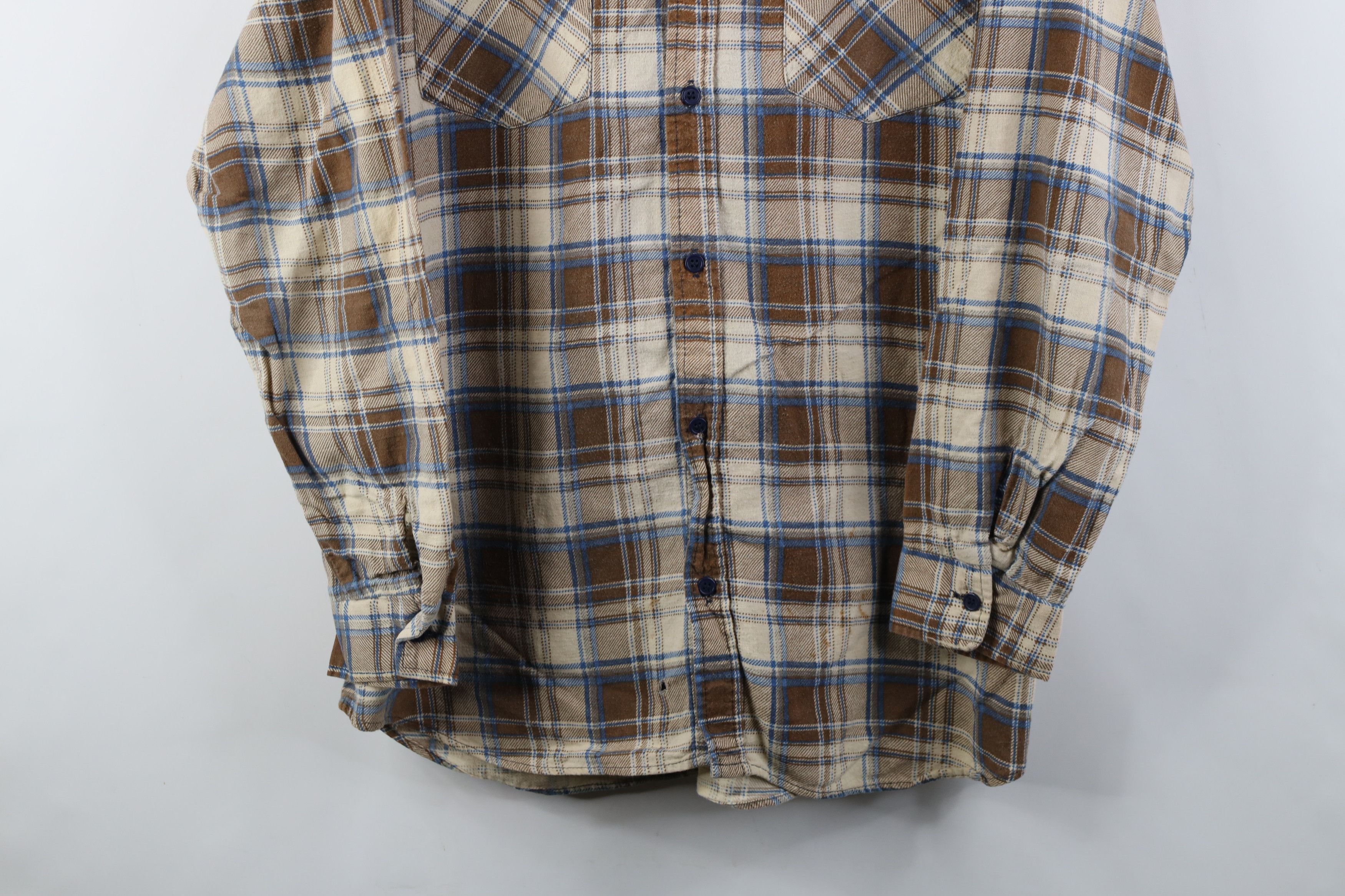 Vintage Vintage 70s Streetwear Flannel Collared Button Shirt Plaid Size US L / EU 52-54 / 3 - 3 Thumbnail