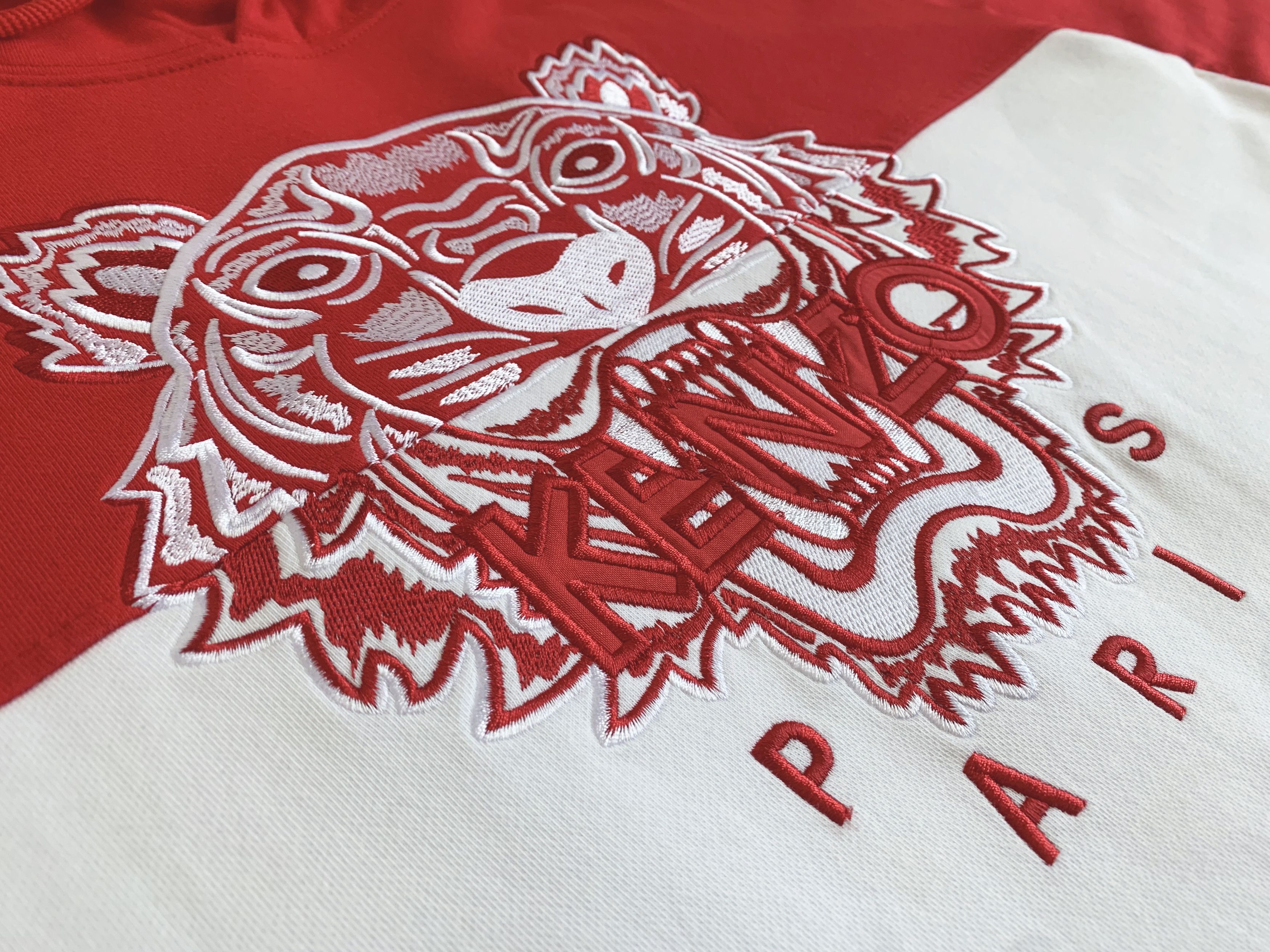 Kenzo KENZO Hoodie Red and White Limited Edition Colorblock Tiger Size US XL / EU 56 / 4 - 6 Thumbnail