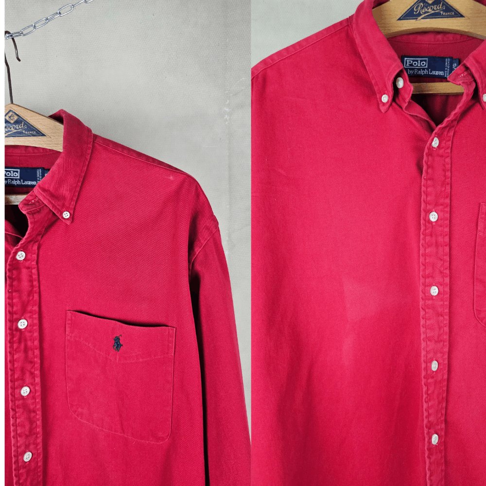 Polo Ralph Lauren Made in Canada 90s PRL Brushed Crimson Twill Shirt L Size US L / EU 52-54 / 3 - 4 Thumbnail