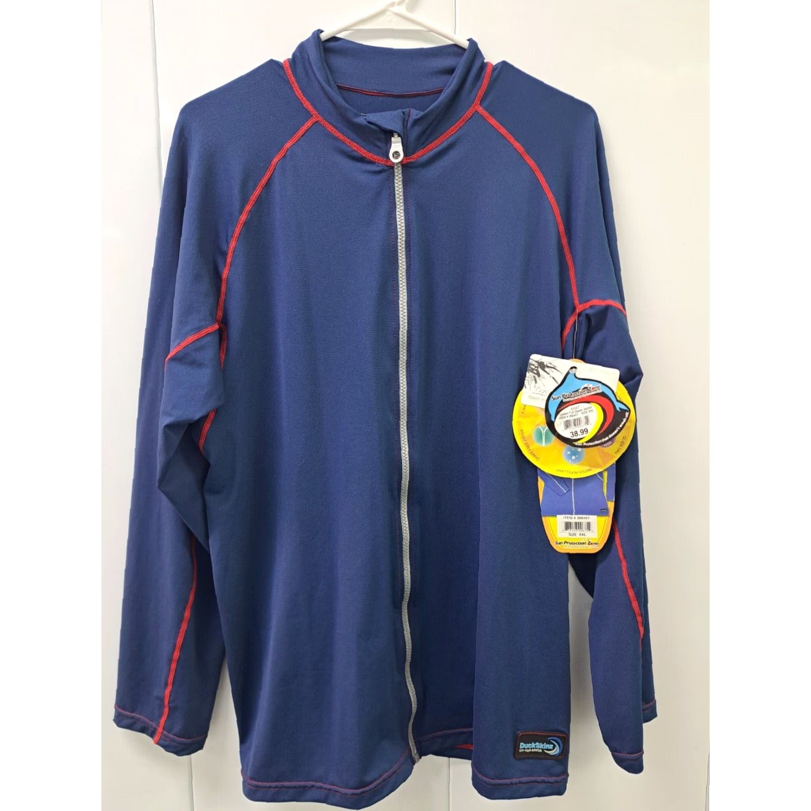 Skin Duck Skinz Unisex Jacket Long Sleeve Full Zip Blue 2XL Athletic Activewear UV Water Repellent Breathable Moisture Wicking All Seasons Size XXL / US 16-18 / IT 52-54 - 2 Thumbnail