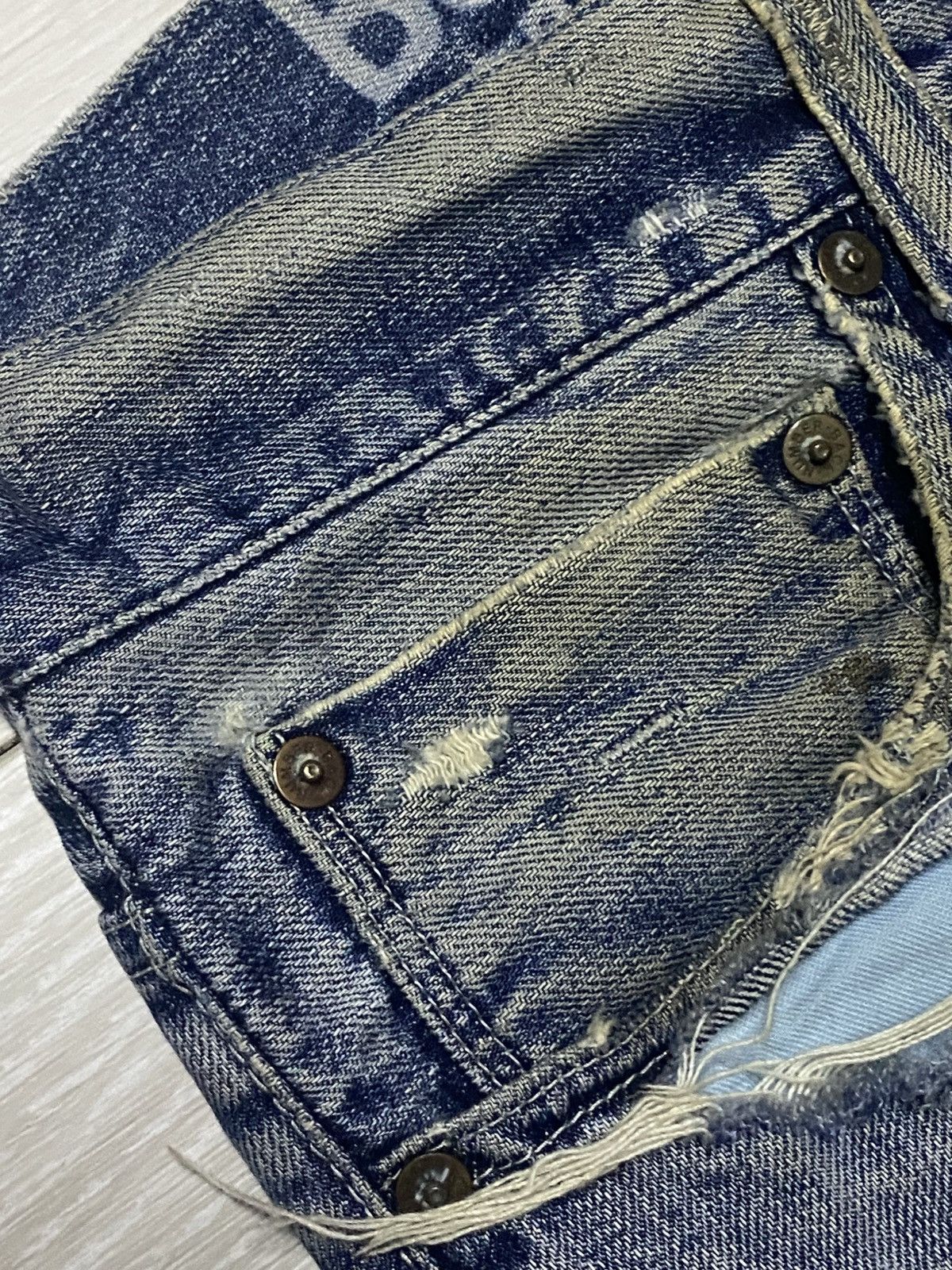 Vintage Vintage Japanese Brand Back Number Mud Wash Cropped jeans Size US 35 - 9 Thumbnail