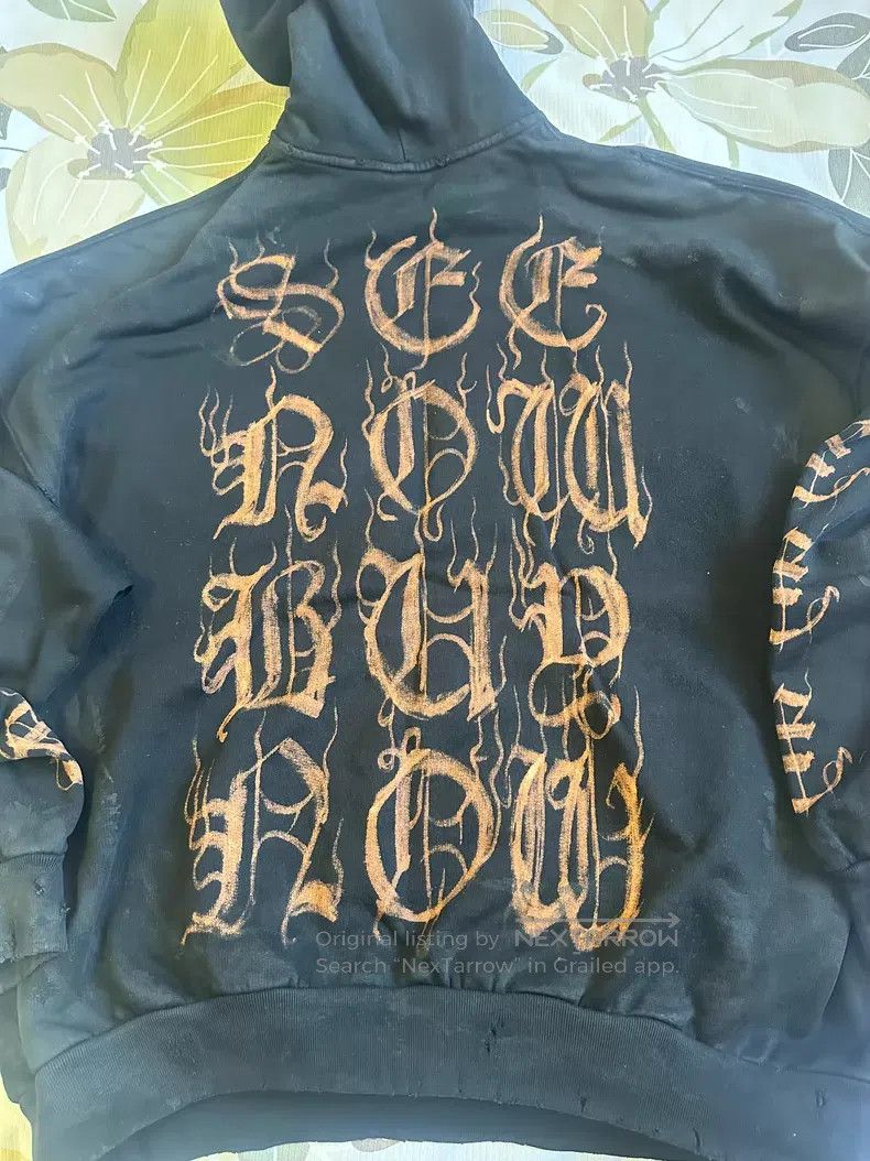 Balenciaga Balenciaga Buddhist Scripture Tie-Dye Distressed Hoodie Size US S / EU 44-46 / 1 - 4 Thumbnail