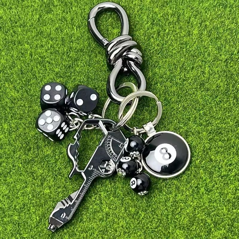Vintage Black Silver Chain Jeans Carabiner Set Size ONE SIZE - 1 Thumbnail
