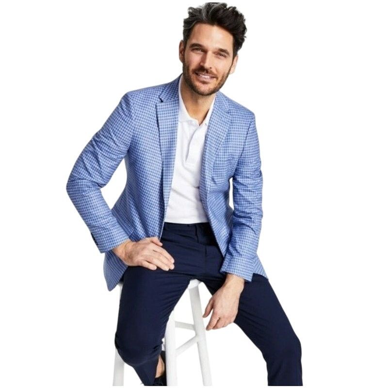 Tommy Hilfiger Men's Light Blue Modern-Fit Suit Blazer 36S