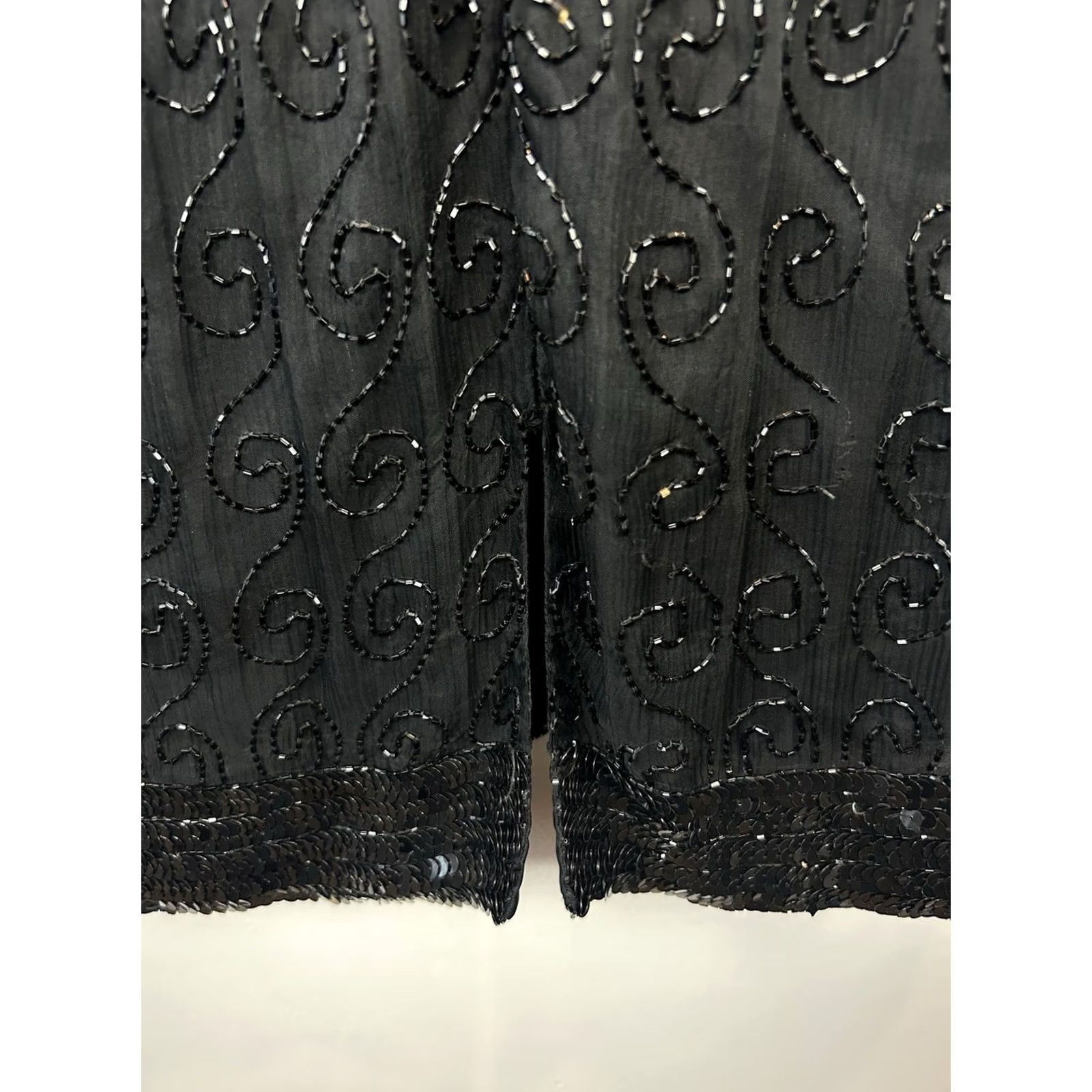 Vintage VINTAGE Black Silk Sequin Beaded Cocktail Dress Women Medium Size M / US 6-8 / IT 42-44 - 7 Thumbnail