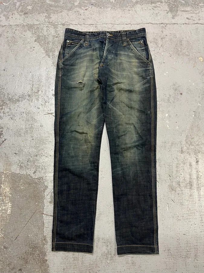 Dolce & Gabbana 2000s Dolce & Gabbana Navy Faded Denim Jeans Size US 33 - 6 Thumbnail