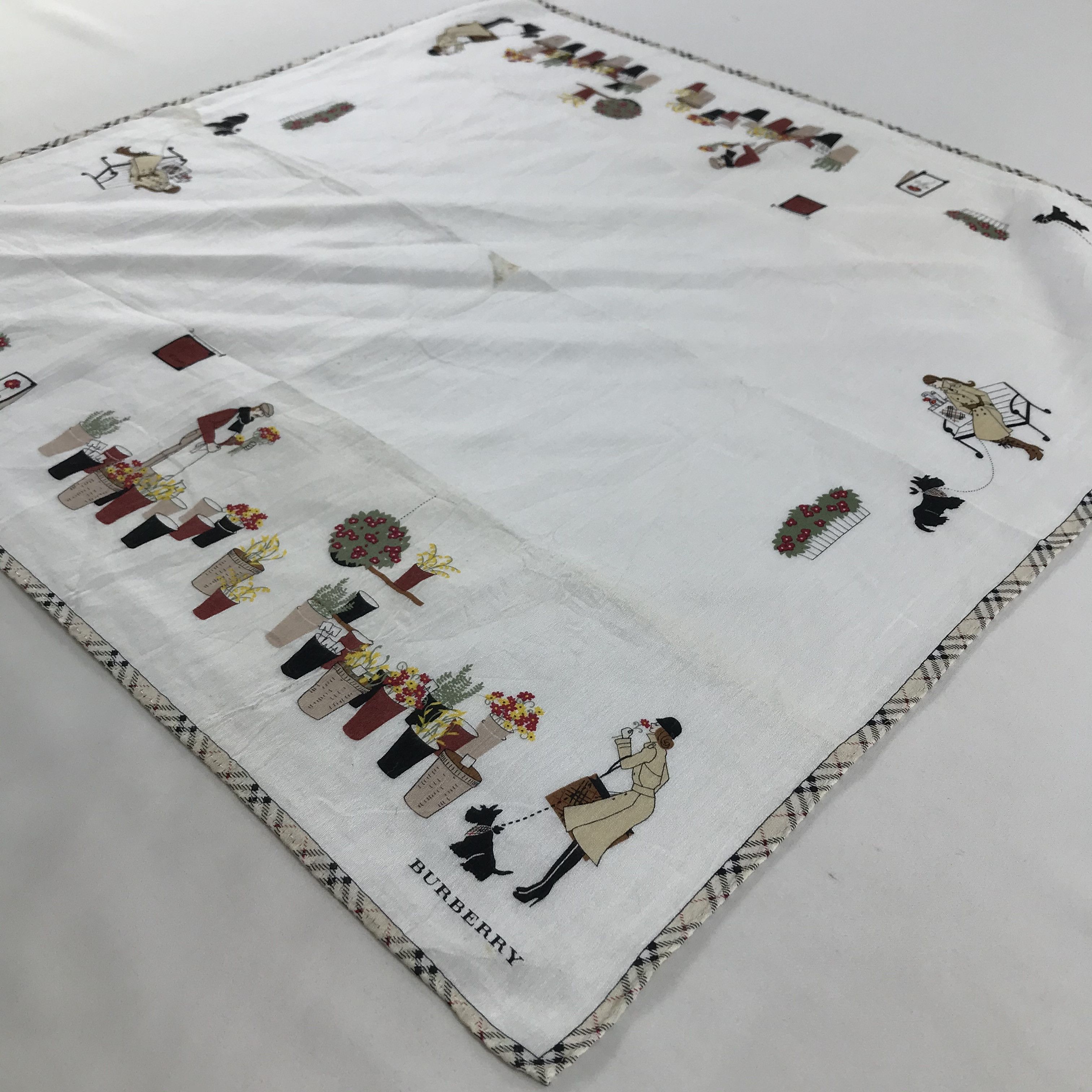 Burberry × Vintage Burberry Bandana / Handkerchief / Neckerchief - S1596 Size ONE SIZE - 2 Thumbnail