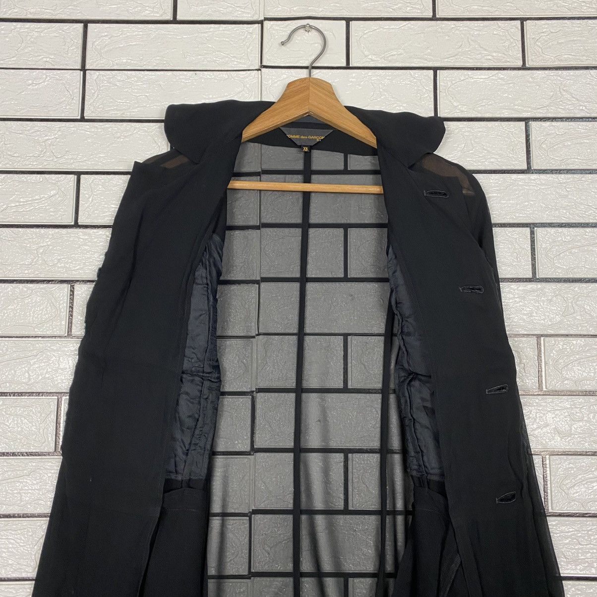 Comme des Garcons 🔥AD2015 COMME DES GARCONS SHEER DRAPED DUSTER DRESS RUNWAY Size XS / US 0-2 / IT 36-38 - 12 Thumbnail