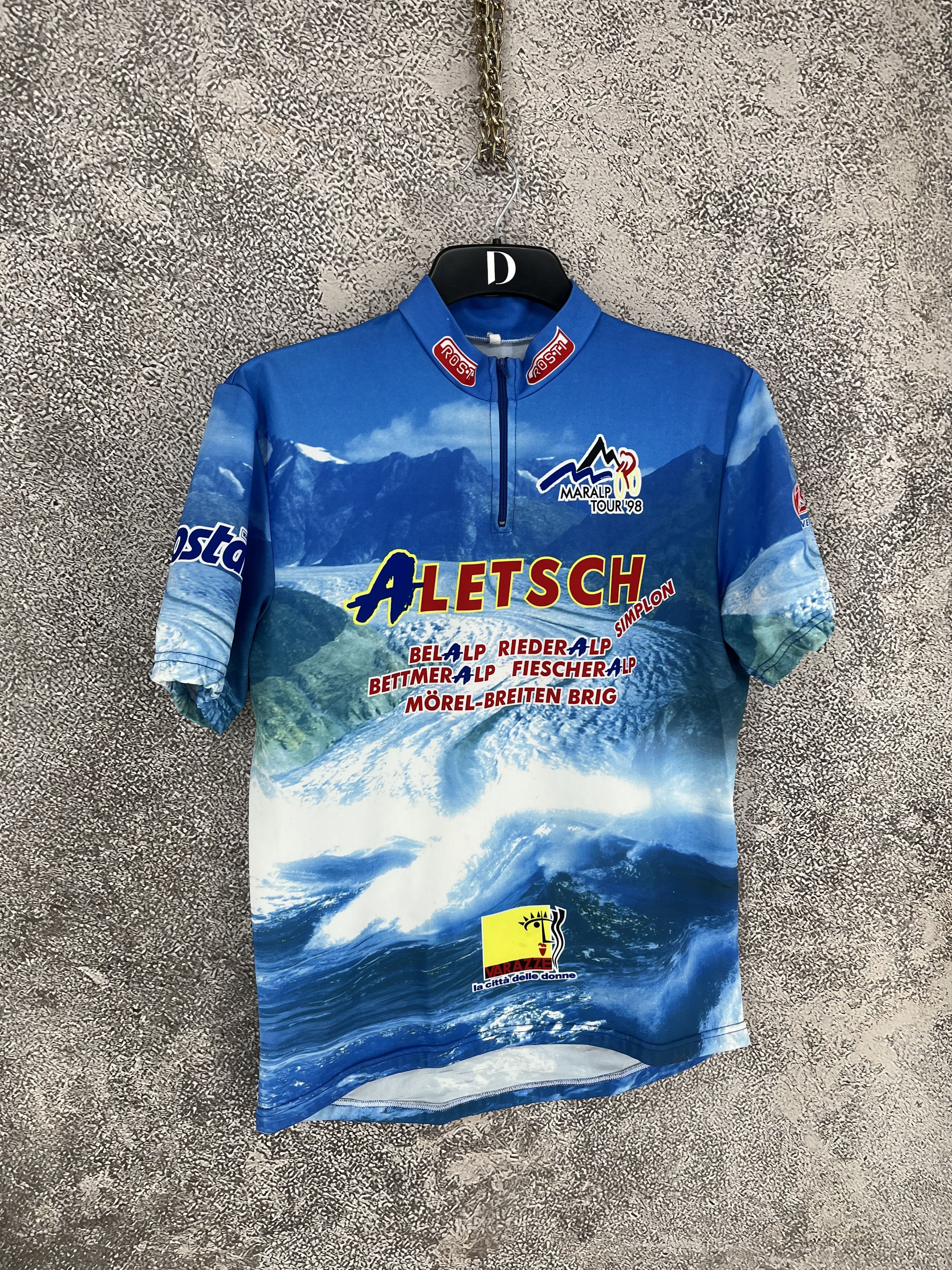 Vintage Vtg Maralp Tour ’98 Aletsch Cycl0ing Jersey Mountain Print Size US XL / EU 56 / 4 - 2 Thumbnail
