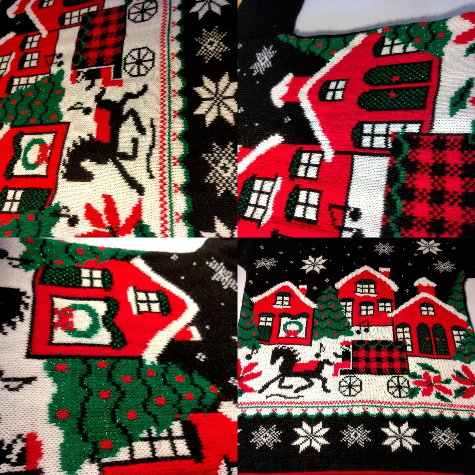 Vintage VINTAGE J.J. Poole Ugly Christmas Sweater Women's Pullover M Black Glitter Snow Village Grannycore Holiday Womens Size M / US 6-8 / IT 42-44 - 8 Thumbnail
