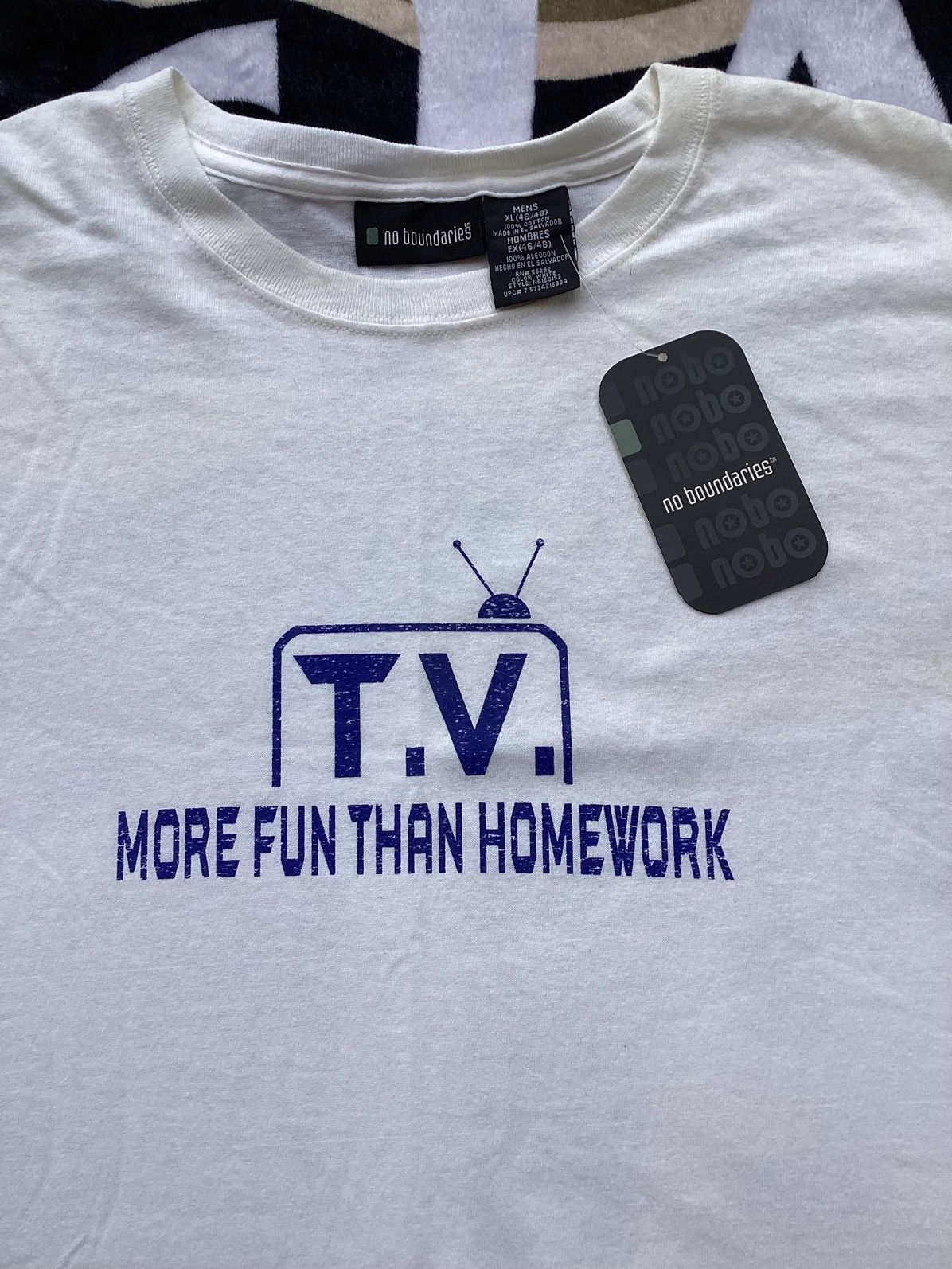 Vintage VTG Y2K no boundaries TV more fun than homework NWT T-shirt Size US XL / EU 56 / 4 - 2 Thumbnail