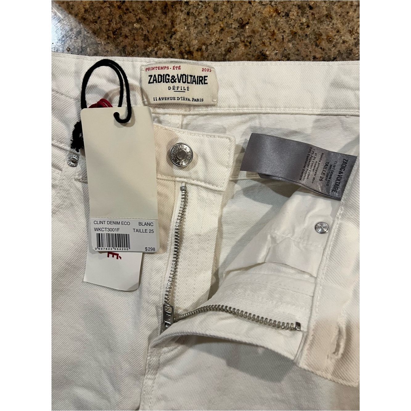 Zadig & Voltaire Zadig & Voltaire Clint White Straight Leg Jeans NWT Size 25 Size 25" / US 0 / IT 36 - 6 Thumbnail