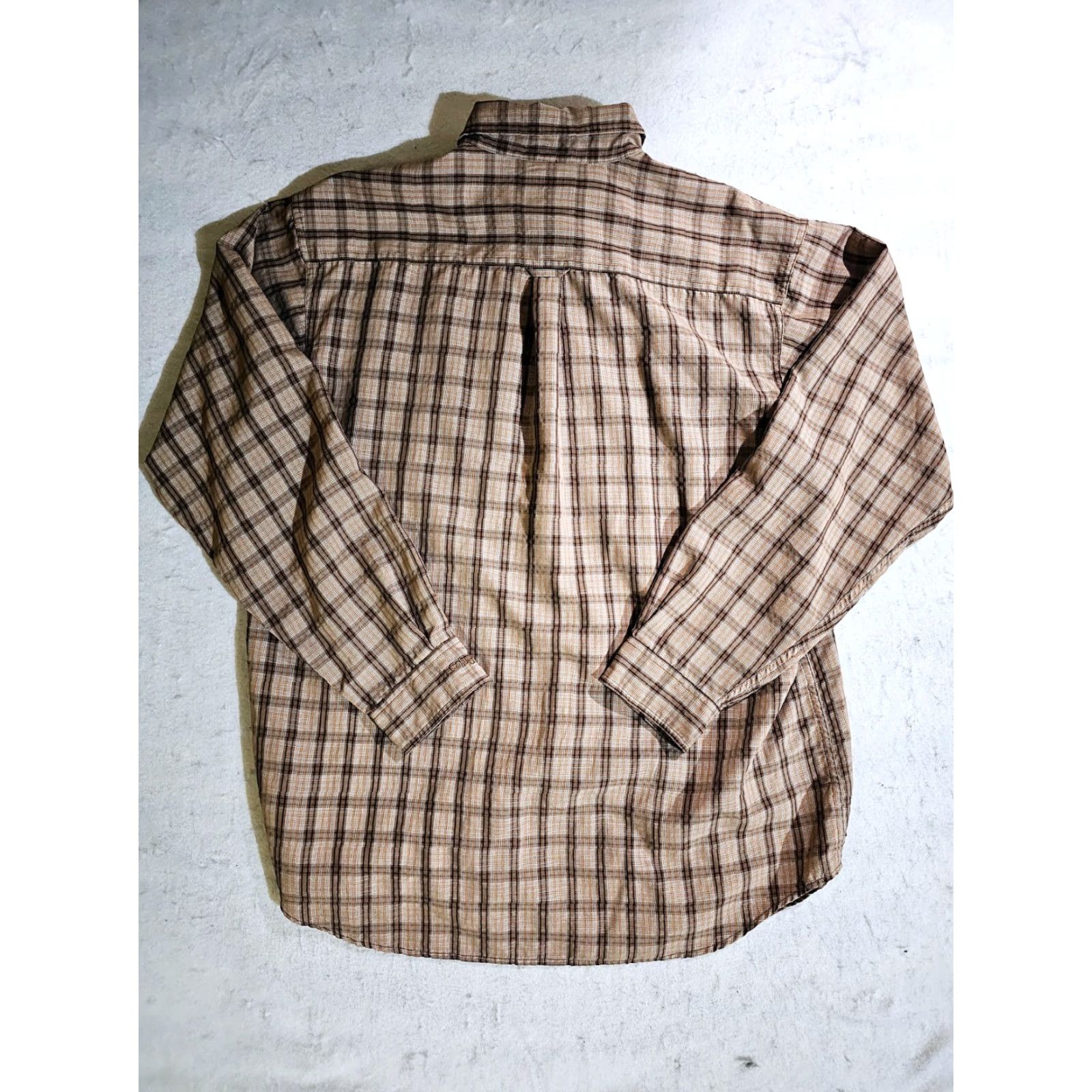 Vintage VINTAGE Columbia Plaid XCD Button Up Long Sleeve Shirt Mens Large Tan/Gold Beige Cotton Regular Button-Down Collared - Mens Size US L / EU 52-54 / 3 - 7 Thumbnail