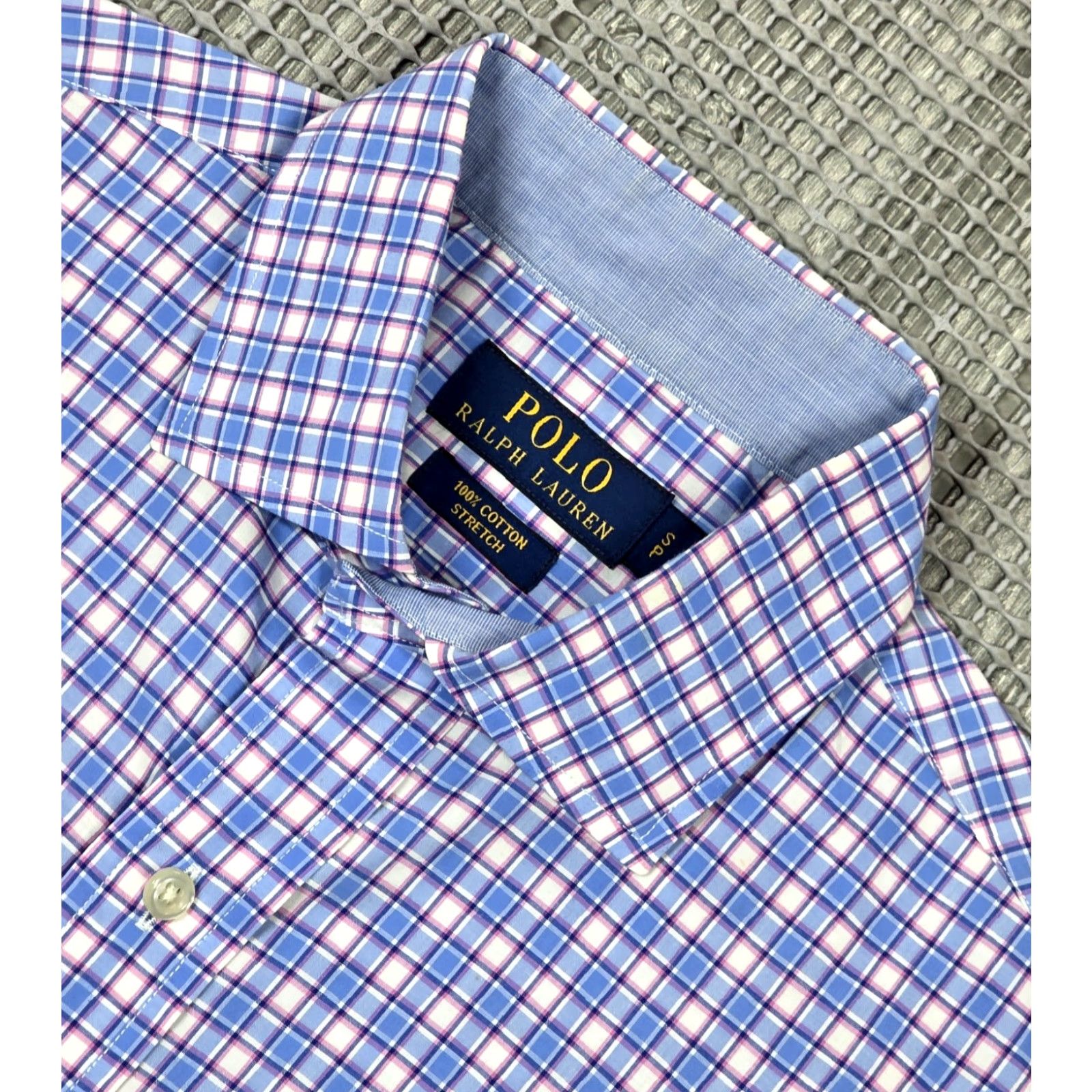 Polo Ralph Lauren Polo Ralph Lauren Button-Up Shirt S Cotton Stretch Blue Pink Check Long Sleeve Mens Regular Size S Size US S / EU 44-46 / 1 - 4 Thumbnail