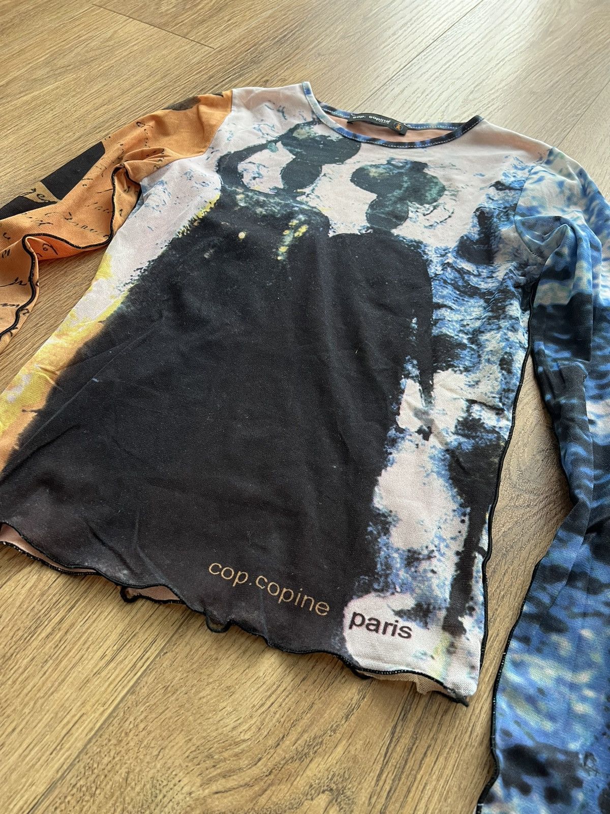 Cop Copine × Jean Paul Gaultier Cop Copine vintage mesh blouse x avant garde x jpg 90s Size XS / US 0-2 / IT 36-38 - 3 Thumbnail