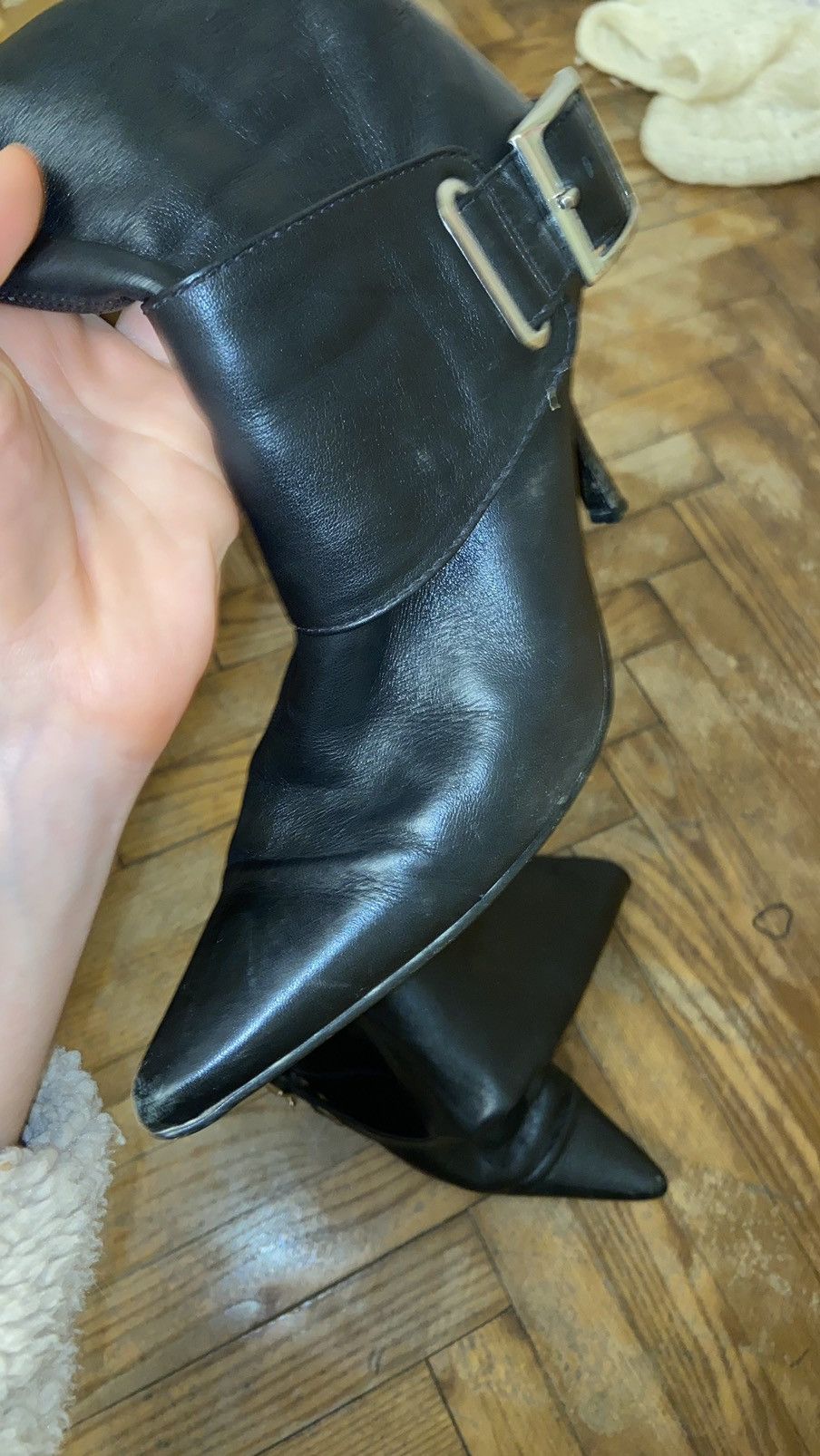 Faith Connexion Vintage faith black leather knee high boots Size US 8 / IT 38 - 4 Thumbnail