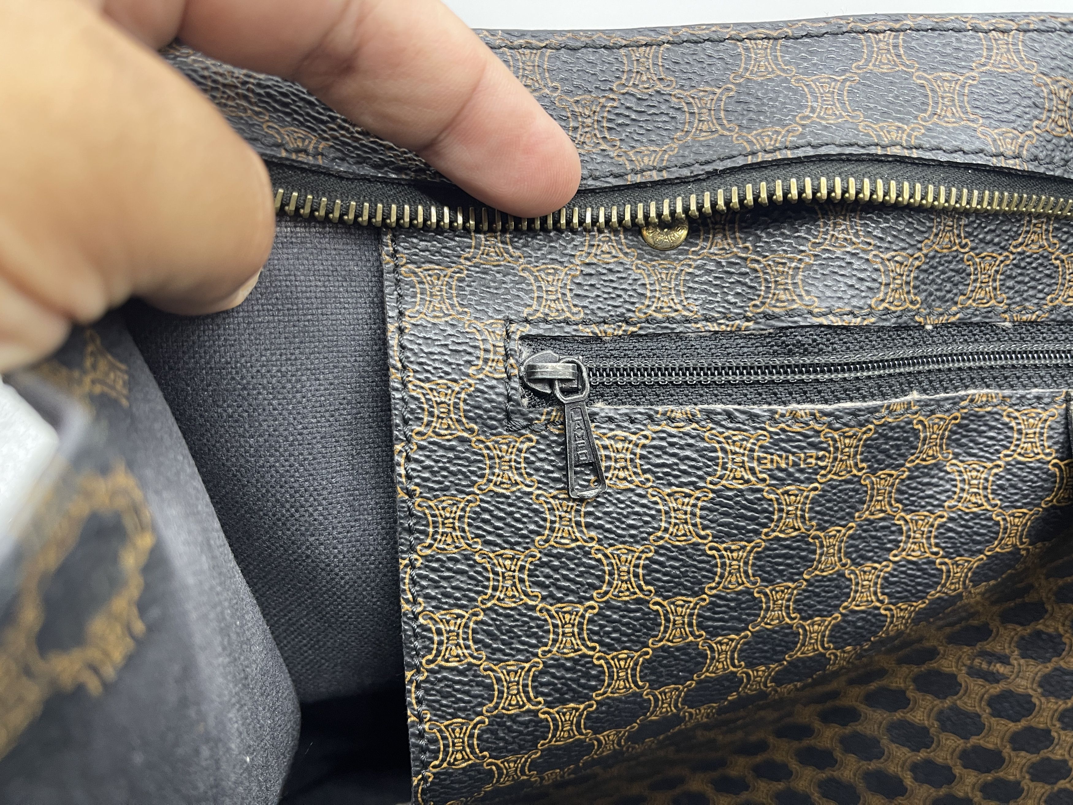 Celine Vintage Celine Macadam Tote Bag Large Monogram Leather Size ONE SIZE - 11 Thumbnail