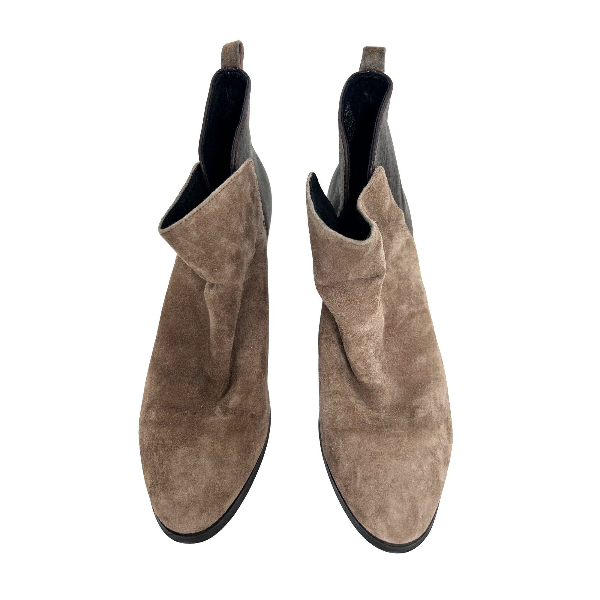 Lands' End Lands’ End Womens Ankle Boots 10 Brown Leather Suede Chunky Size US 10 / IT 40 - 3 Thumbnail