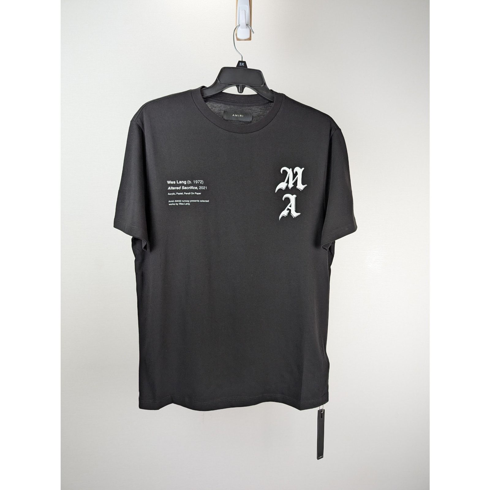 Amiri o1rshd1 Q:3 / Wes Lang Checker Skull Tee T-Shirt in Black Size US XL / EU 56 / 4 - 1 Thumbnail