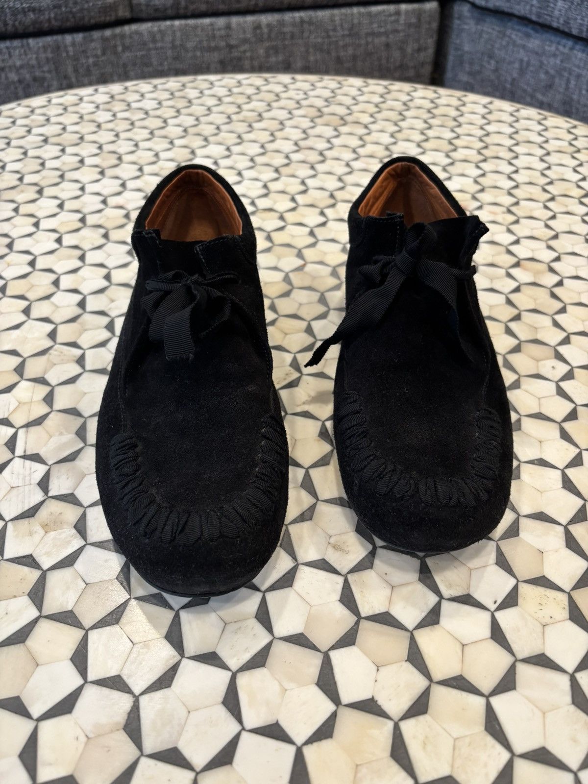 Lanvin LANVIN Black Suede Lace Up Moccasins Size US 8.5 / IT 38.5 - 1 Thumbnail