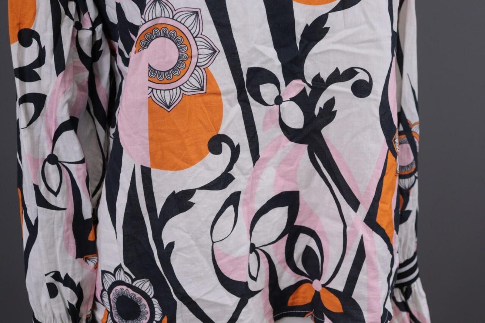 Designer Emily Van Den Bergh White Floral Blouse Shirt Size 36 Size M / US 6-8 / IT 42-44 - 5 Thumbnail