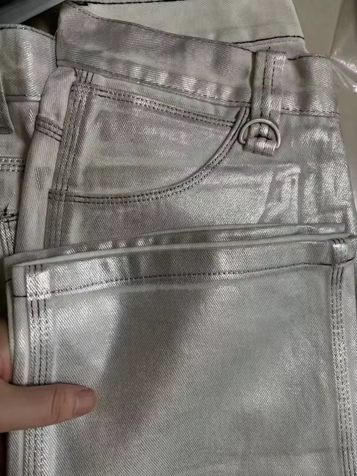 Other Streetwear Hip Hop Silver Designer Y2k Jeans Pants Size US 30 / EU 46 - 8 Thumbnail