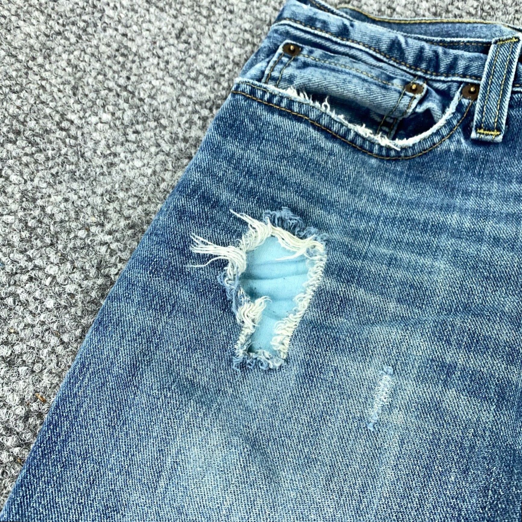 CO VINTAGE Roebucks & Co Jeans Mens 30x30 Blue Slim Straight Faded Distressed Grunge Y2K Size US 31 - 5 Thumbnail