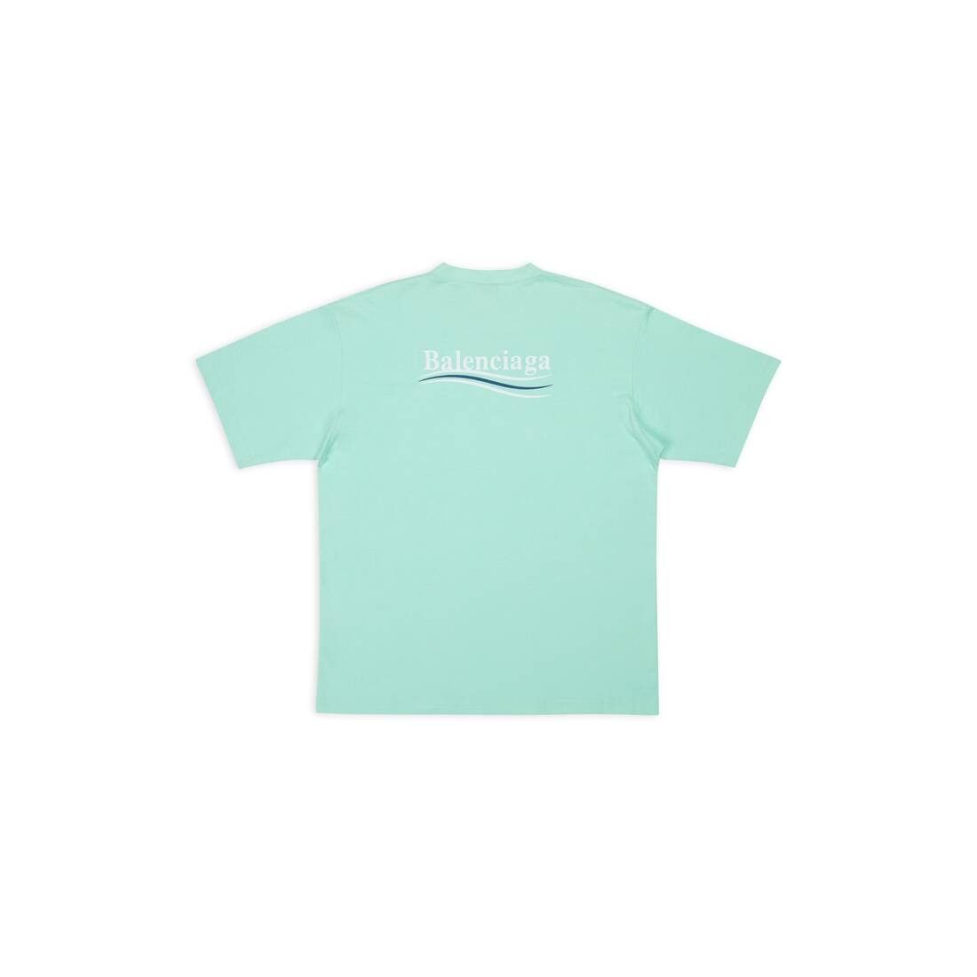 Balenciaga o1w1db11224 Political Campaign T- Shirt Large Fit Mint Green Size US L / EU 52-54 / 3 - 2 Thumbnail
