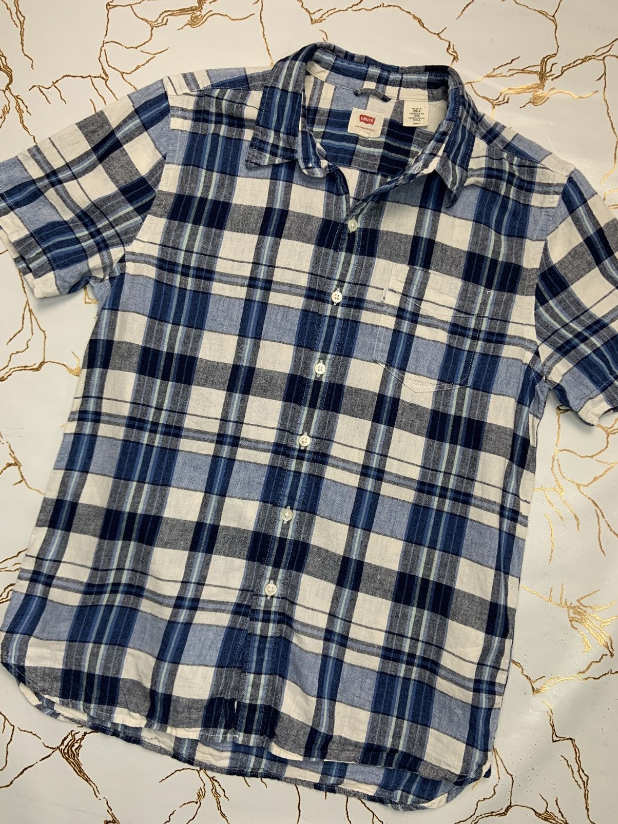 Levi's Levi’s Men Blue White Black Plaid Shirt Size Small Size US S / EU 44-46 / 1 - 2 Thumbnail