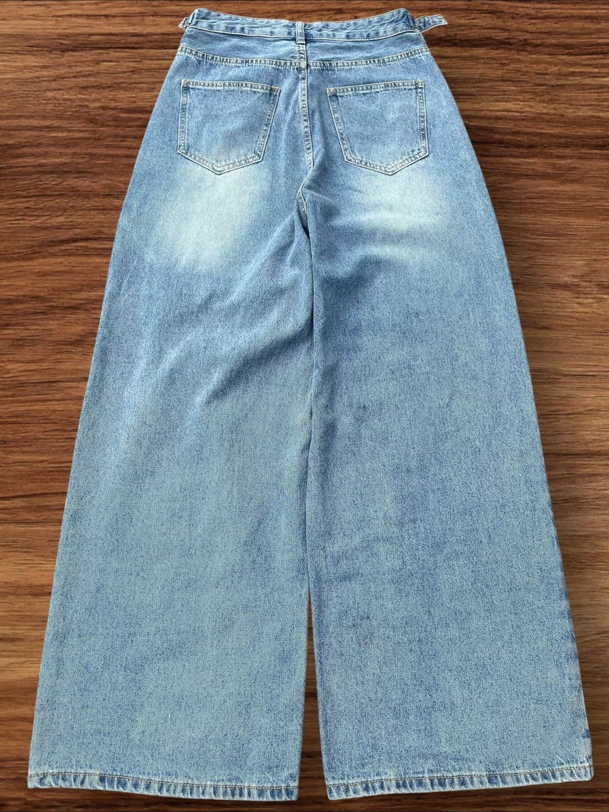 Japanese Brand Vintage Japanese Brand Blue Washed Wide Leg Distressed Jeans Size US 28 / EU 44 - 2 Thumbnail