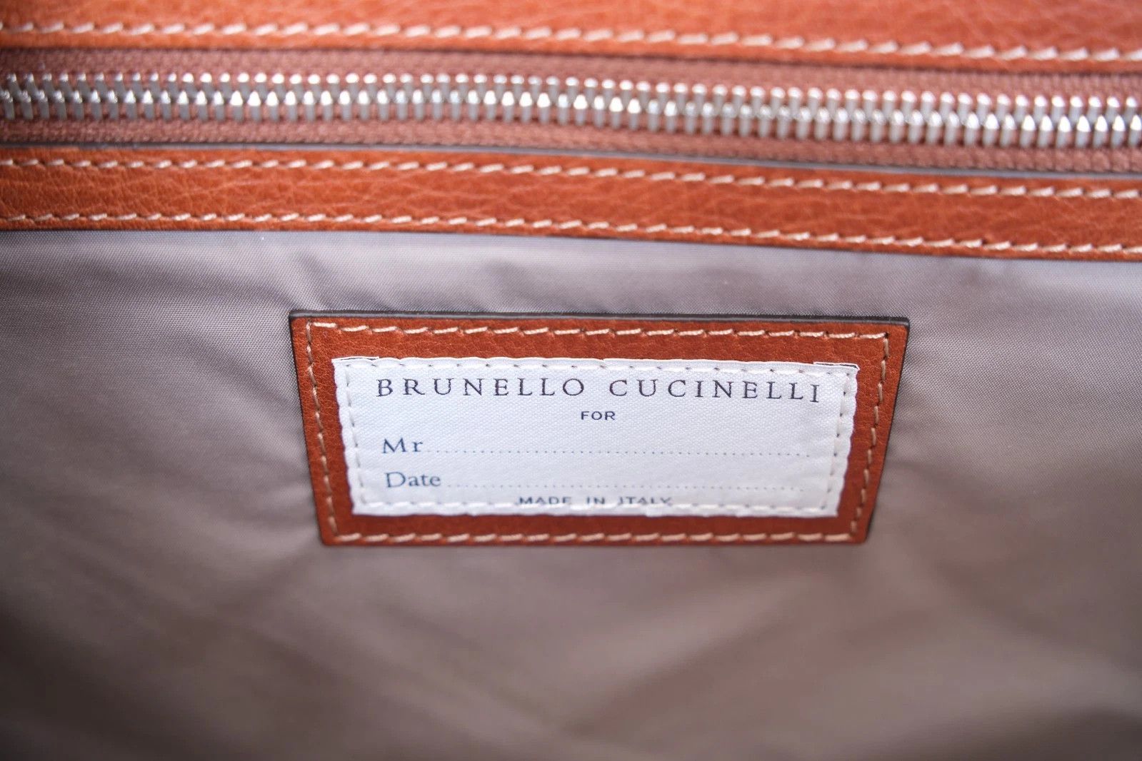 Brunello Cucinelli New Brunello Cucinelli Brown Grained Leather Briefcase Bag Size ONE SIZE - 8 Thumbnail