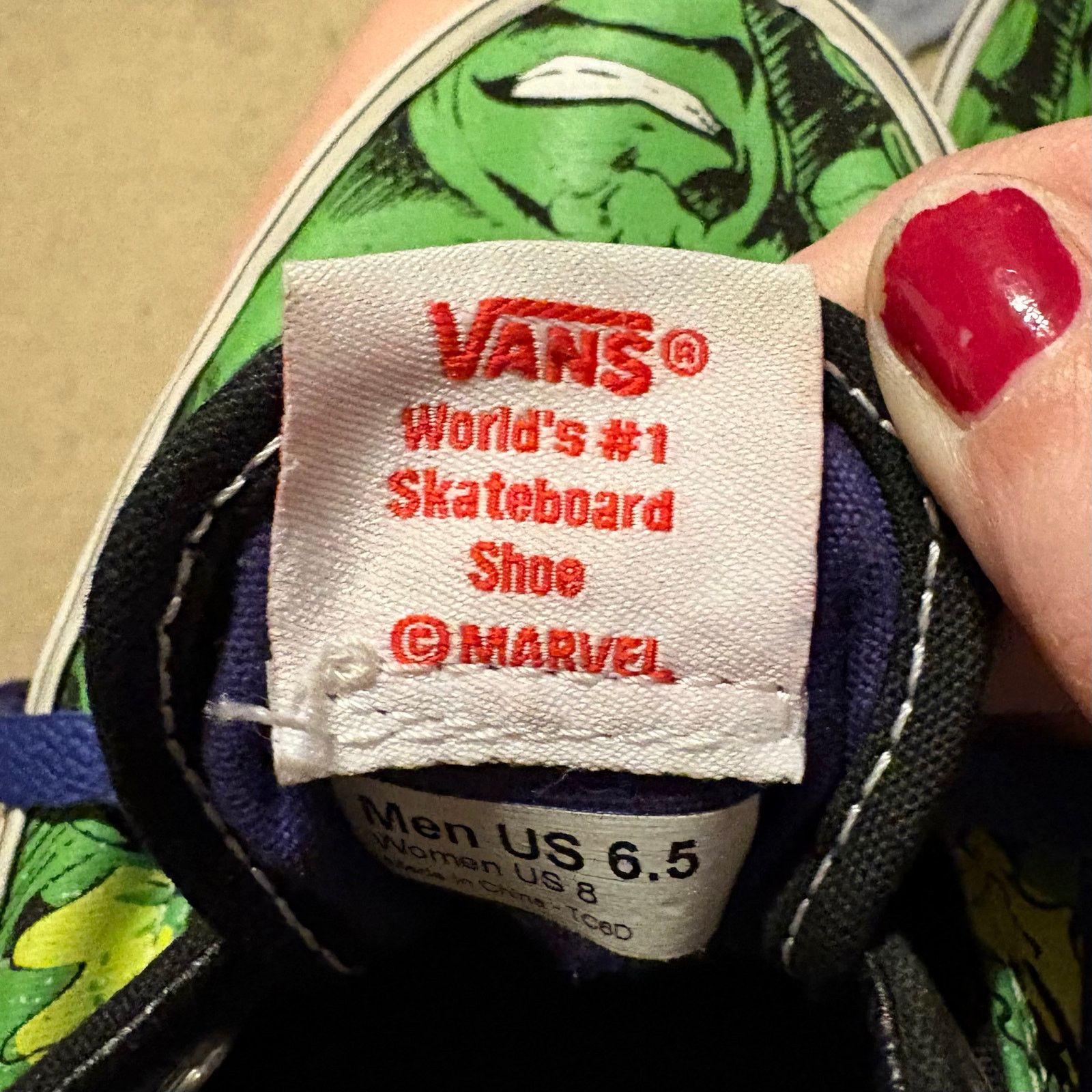 Vans Vans x Marvel Hulk Authentic Sneakers Men’s 6.5 Rare Collab Size US 6.5 / EU 39-40 - 9 Thumbnail