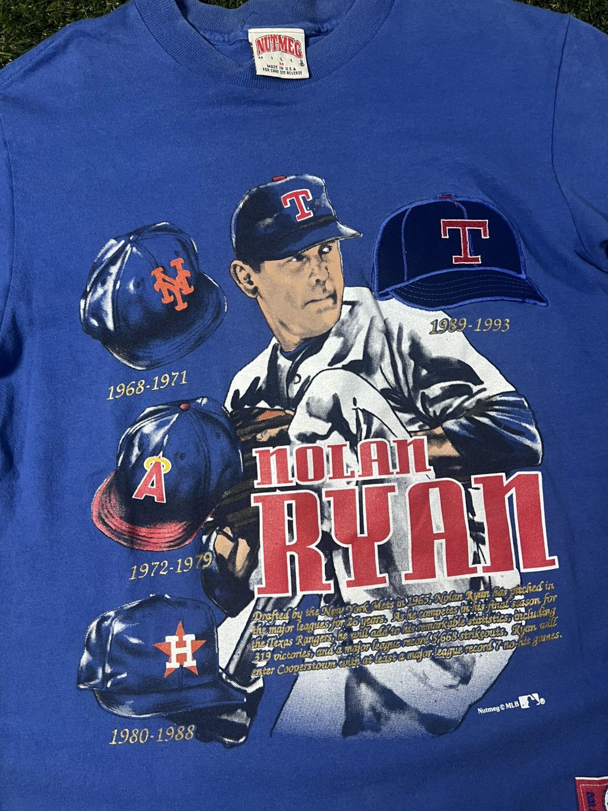 Nutmeg Vintage 90s New York Mets Nolan Ryan Player MLB Baseball Tee Size US M / EU 48-50 / 2 - 2 Thumbnail
