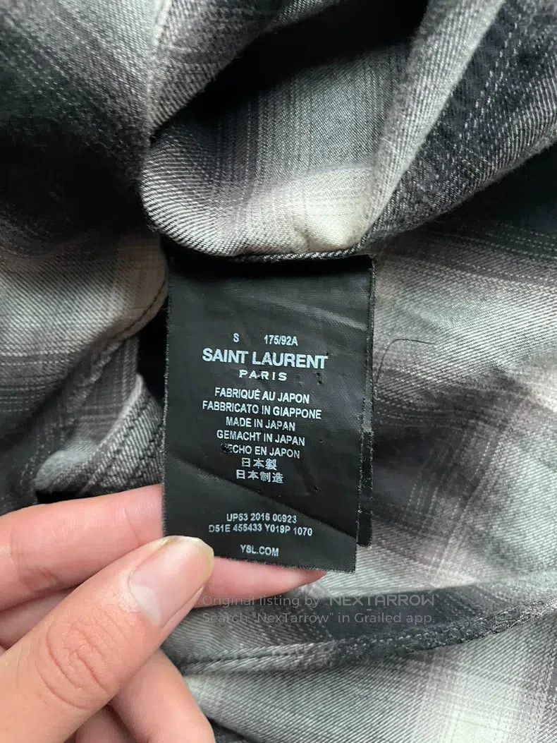 Saint Laurent Paris Saint Laurent Paris Cat Eye Black and White Plaid Shirt Size US S / EU 44-46 / 1 - 5 Thumbnail