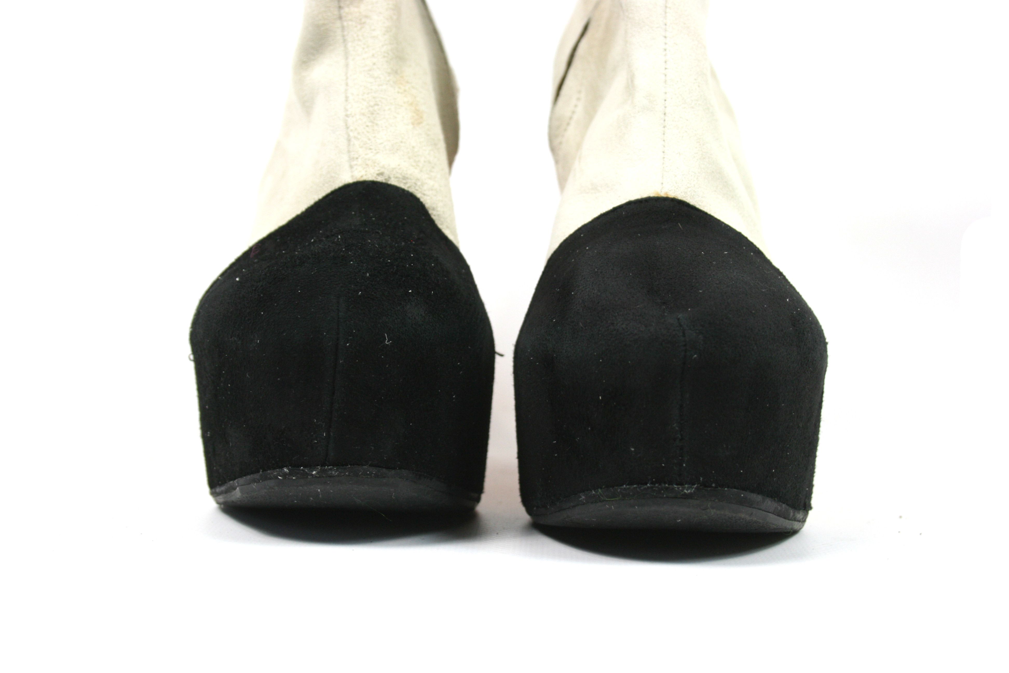 Other Minimarket Avant-Garde Wedge Ankle Suede Boots Size US 7 / IT 37 - 3 Thumbnail