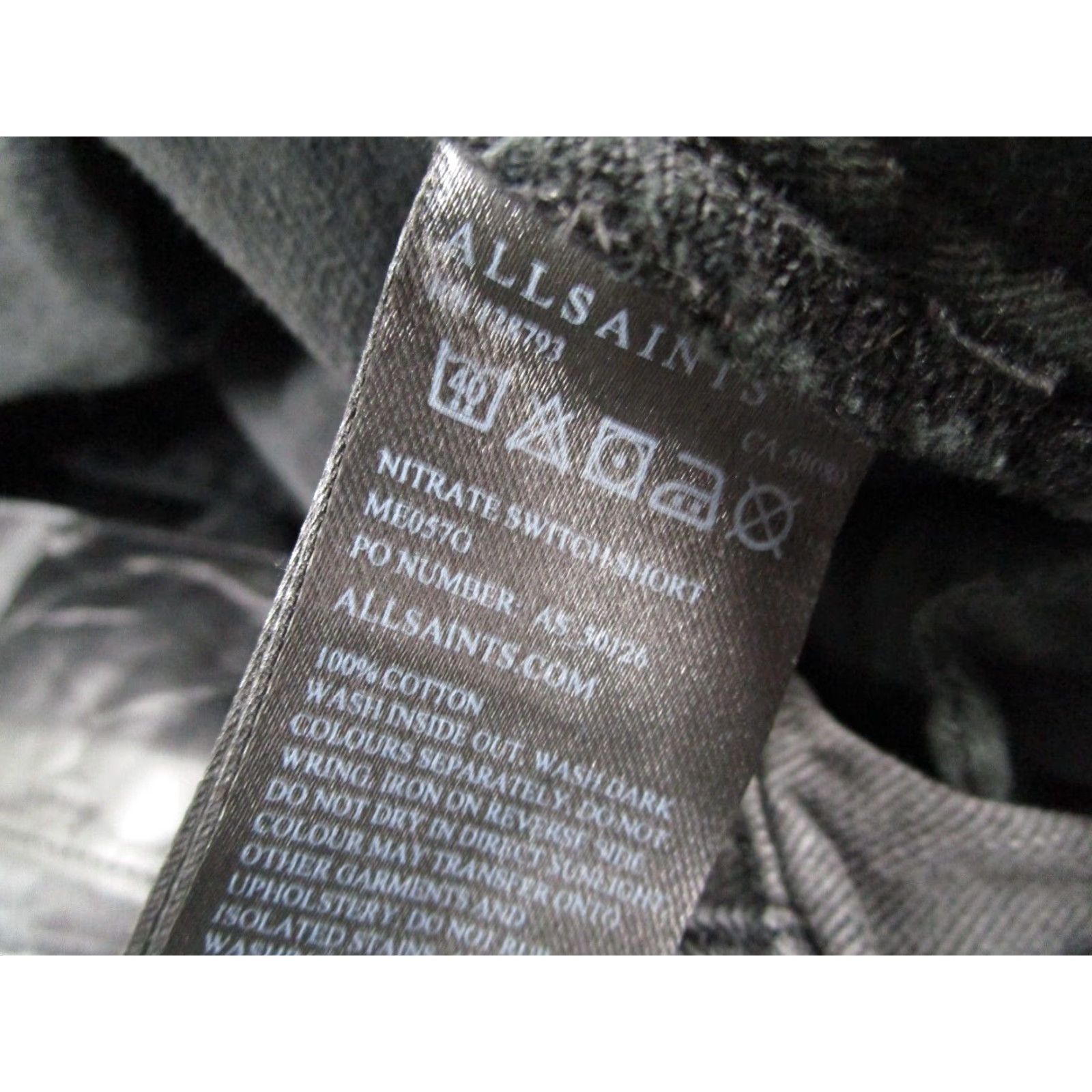 Allsaints All Saints Shorts Mens 28 Gray Denim Button Fly Distressed Nitrate Switch Fit Size US 28 / EU 44 - 3 Thumbnail
