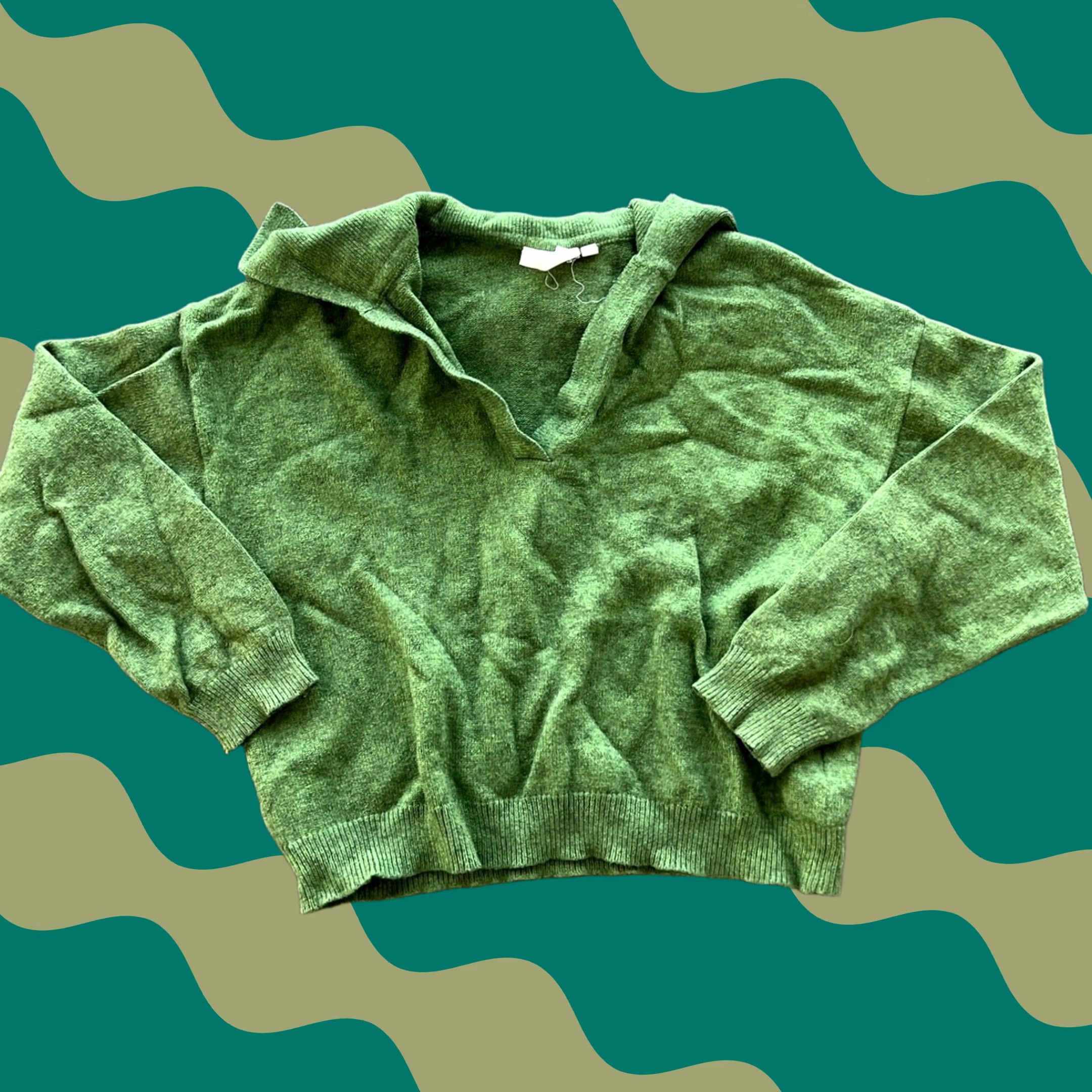 Onia VINTAGE NIA Long Sleeve Collared Knit Pullover Sweater Green Womens XS Size XS / US 0-2 / IT 36-38 - 1 Thumbnail