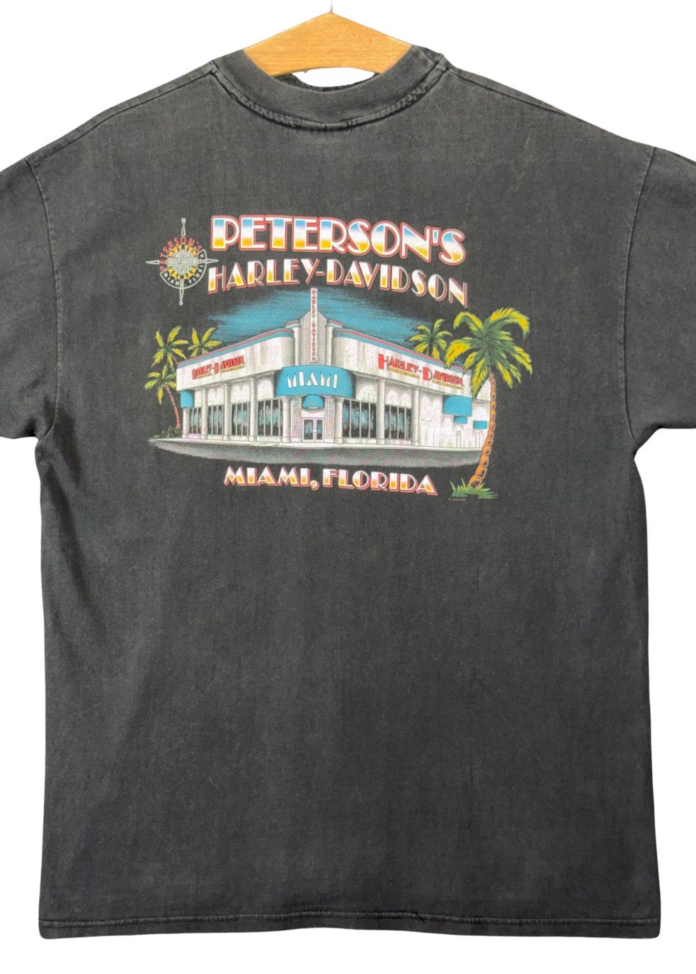 1998 Harley-David Peterson's Miami Florida Dealer Faded Tee image 10