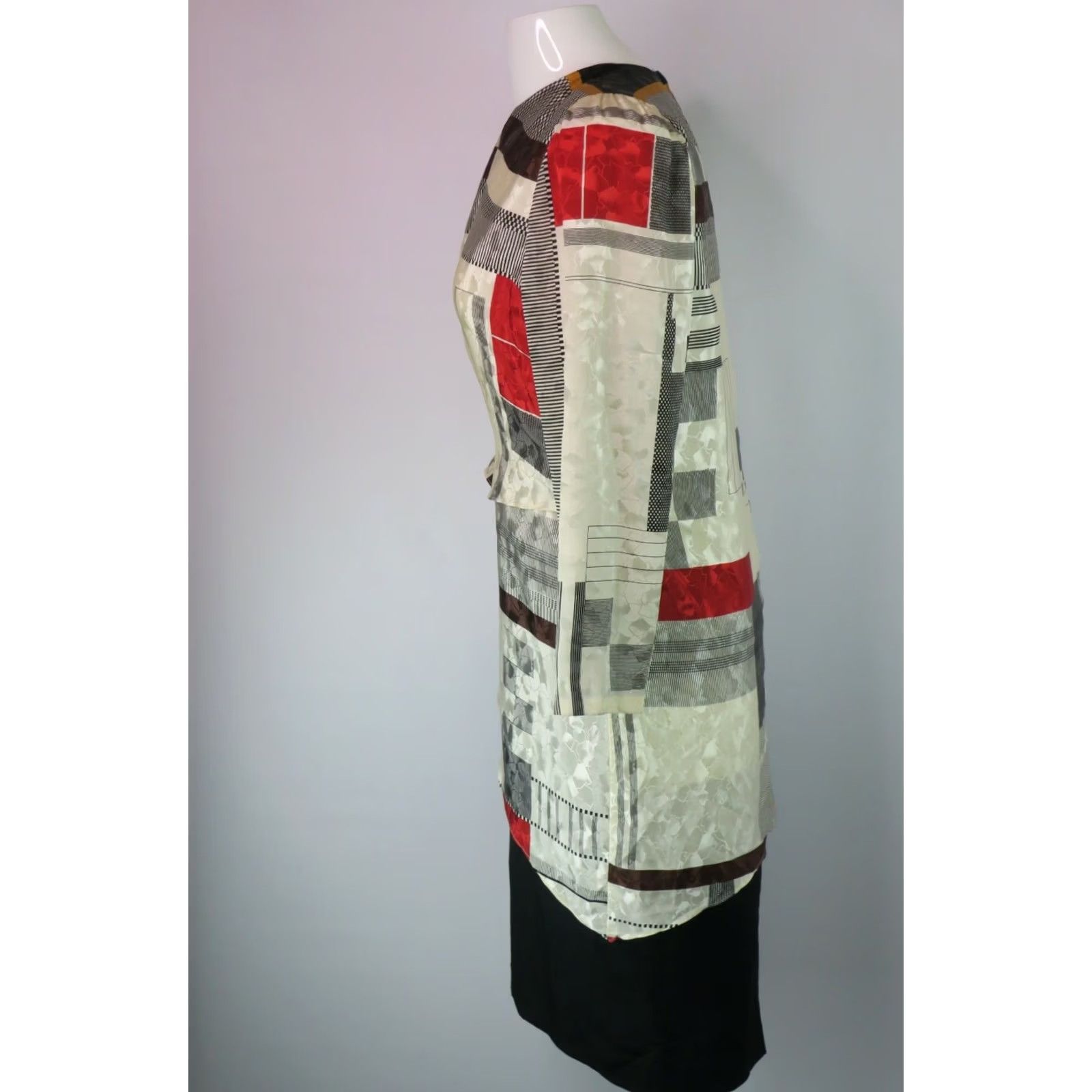Vintage VINTAGE Regina Roberts Dress Womens 14W Red 80s Dropwaist PLUS Abstract Geometric Career Size XL / US 12-14 / IT 48-50 - 7 Thumbnail