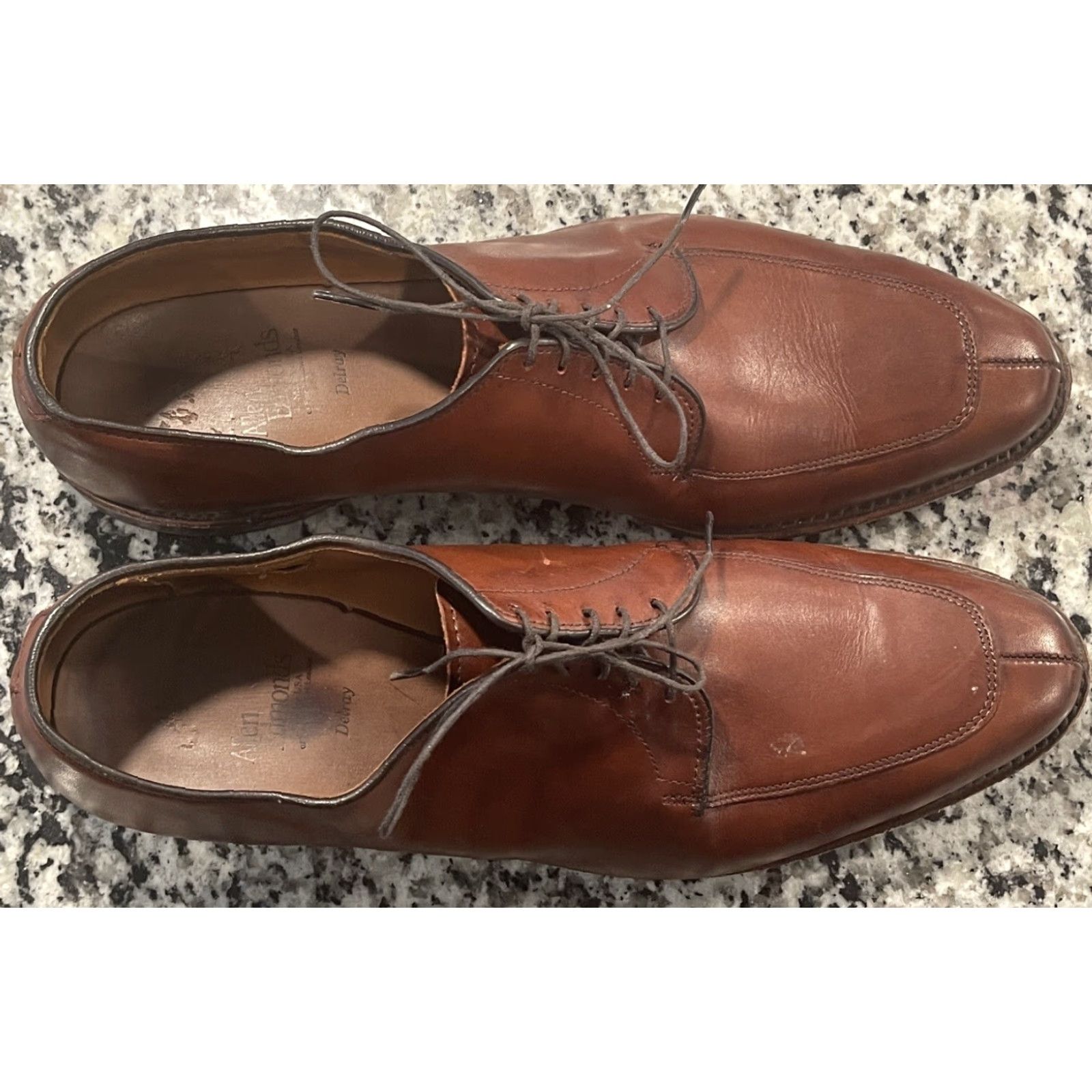 Allen Edmonds VINTAGE Allen Edmonds Delray Oxfords Dress Shoe Brown Leather Men 14B Split Toe USA Made Mens Shoes Size US 14 / EU 47 - 4 Thumbnail