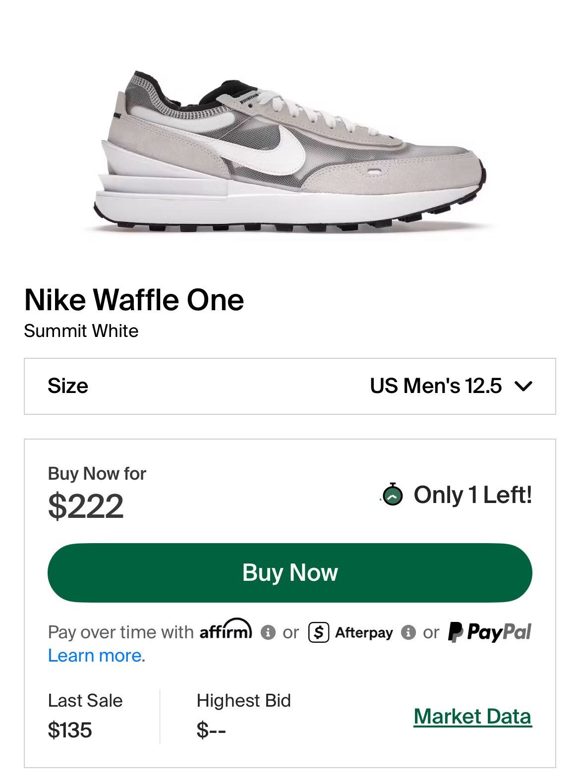 Nike Nike Waffle One “Summit White” Size US 12 / EU 45 - 6 Thumbnail
