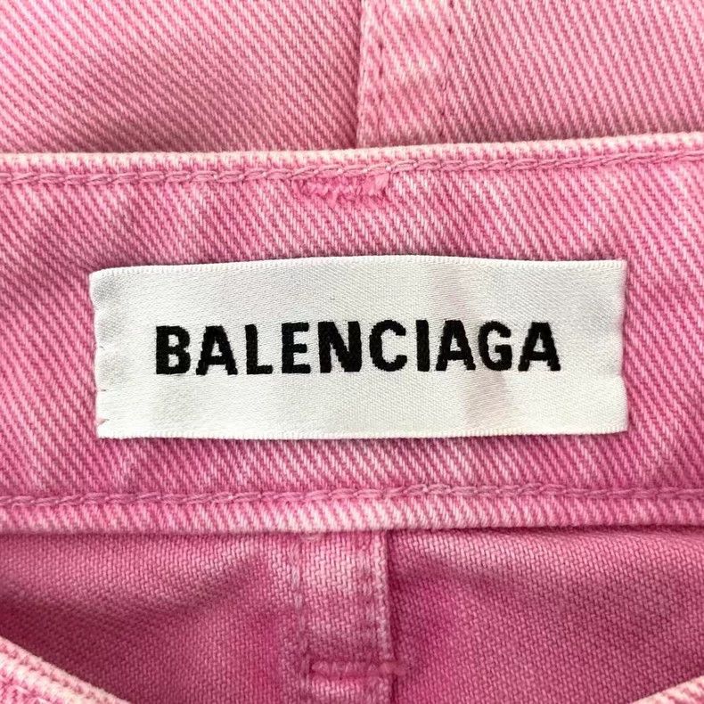 Balenciaga Balenciaga Pink Worn Cotton Casual Denim Skirt Size 24" / US 00 / IT 34 - 6 Thumbnail