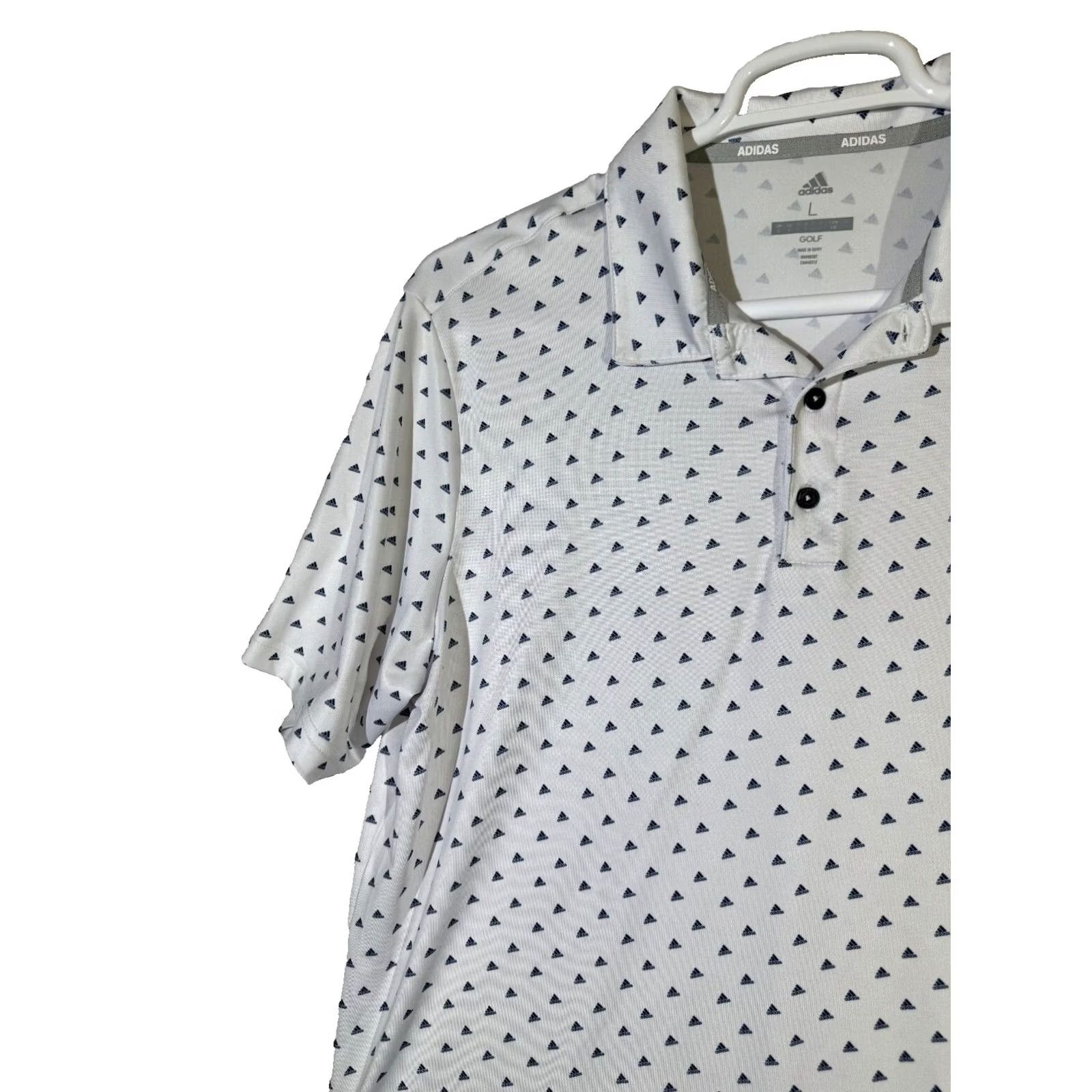 Adidas Adidas Golf Polo Shirt Men’s L White Pull‑Over Polyester-Blend Stretch Performance Size US L / EU 52-54 / 3 - 4 Thumbnail